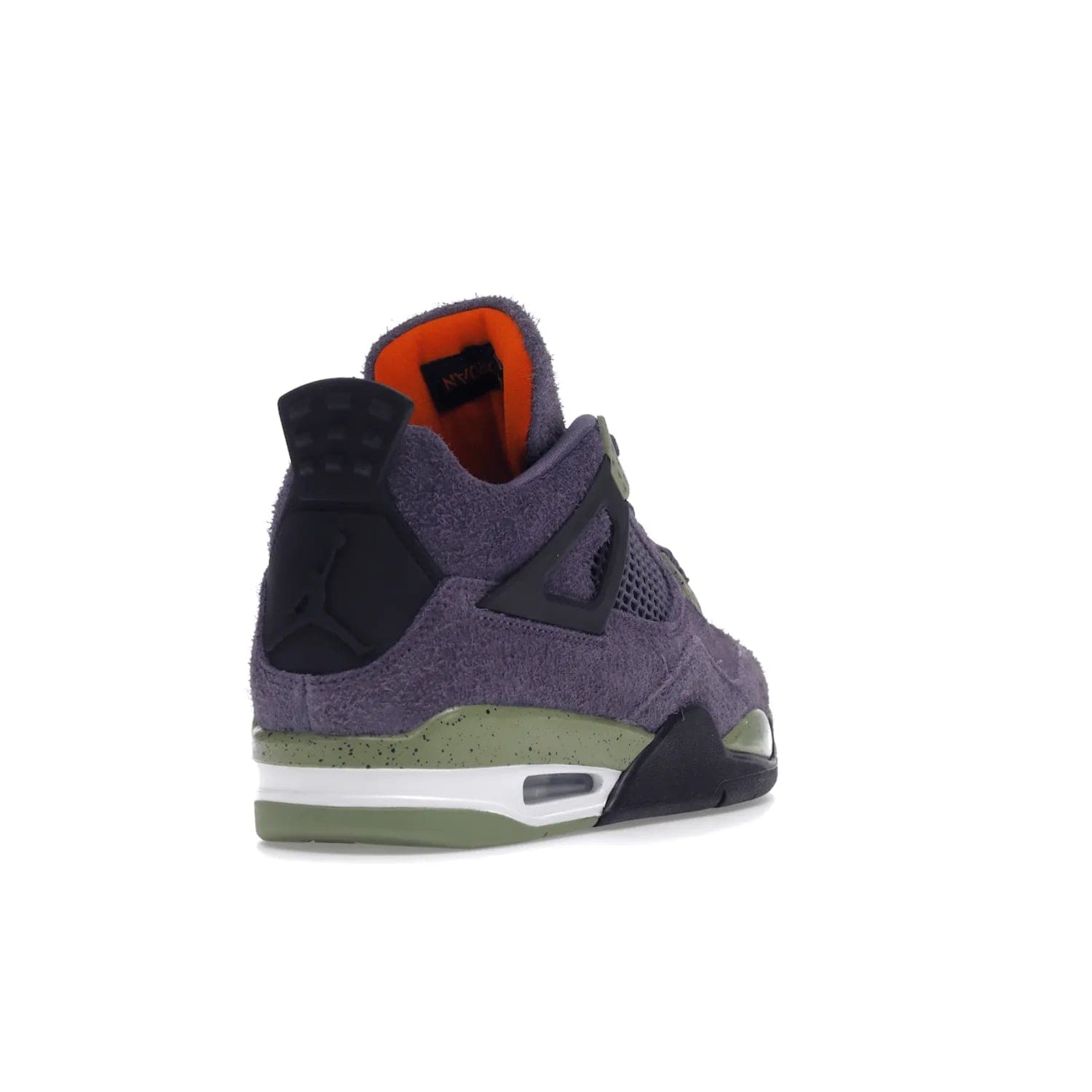 Jordan 4 Retro Canyon Purple (Women's) - Image 31 - Only at www.BallersClubKickz.com - New Air Jordan 4 Retro Canyon Purple W sneaker features shaggy purple suede, lime highlights & safety orange Jumpman branding. Classic ankle-hugging silhouette with modern colors released 15/10/2022.
