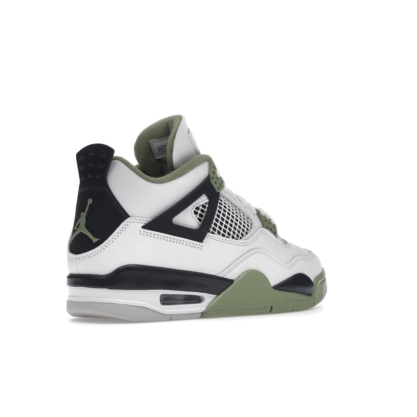 Jordan 4 Retro Seafoam (Women's) - Image 33 - Only at www.BallersClubKickz.com - Classic Air Jordan 4 Retro Seafoam (W), white leather upper with black midsole and heel tab, seafoam green details. Available in womens' sizing February 9, 2023.