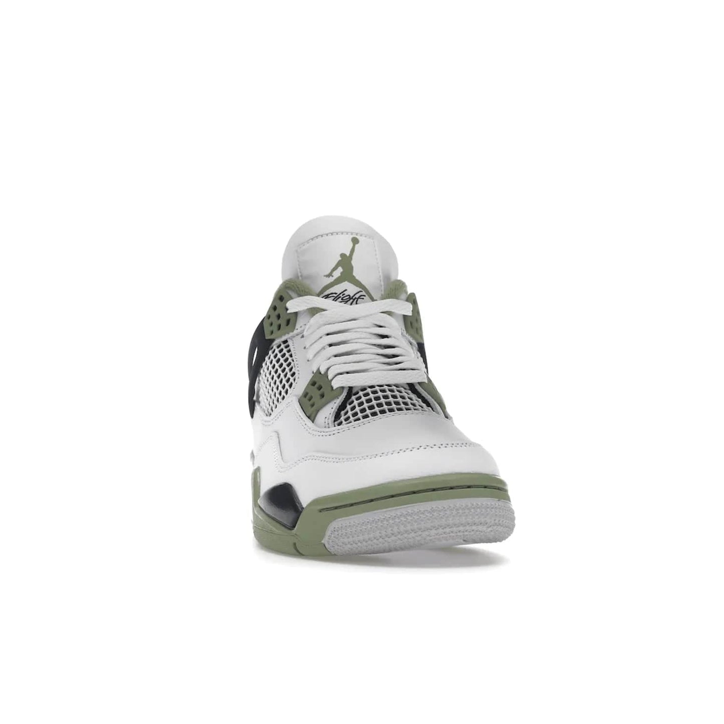 Jordan 4 Retro Seafoam (Women's) - Image 9 - Only at www.BallersClubKickz.com - Classic Air Jordan 4 Retro Seafoam (W), white leather upper with black midsole and heel tab, seafoam green details. Available in womens' sizing February 9, 2023.