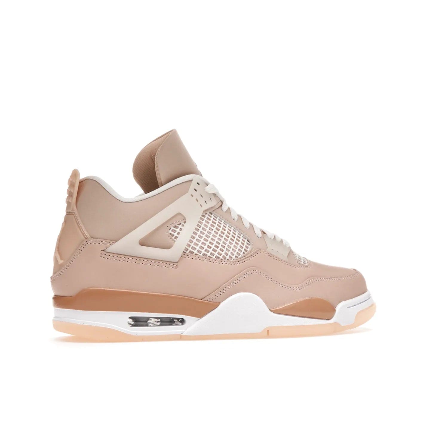 Jordan 4 Retro Shimmer (Women's) - Image 35 - Only at www.BallersClubKickz.com - Air Jordan 4 Shimmer (W): A women's-exclusive design with a buttery beige upper and Silver/Orange Bronze details. Durabuck and metallic Jumpman branding elevate the iconic silhouette. Shop now.
