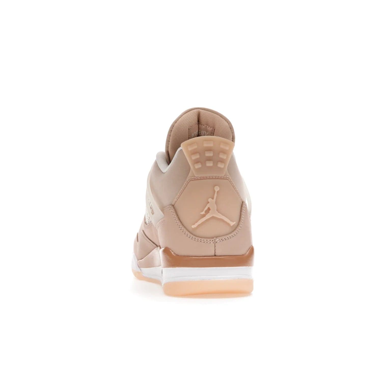 Jordan 4 Retro Shimmer (Women's) - Image 27 - Only at www.BallersClubKickz.com - Air Jordan 4 Shimmer (W): A women's-exclusive design with a buttery beige upper and Silver/Orange Bronze details. Durabuck and metallic Jumpman branding elevate the iconic silhouette. Shop now.