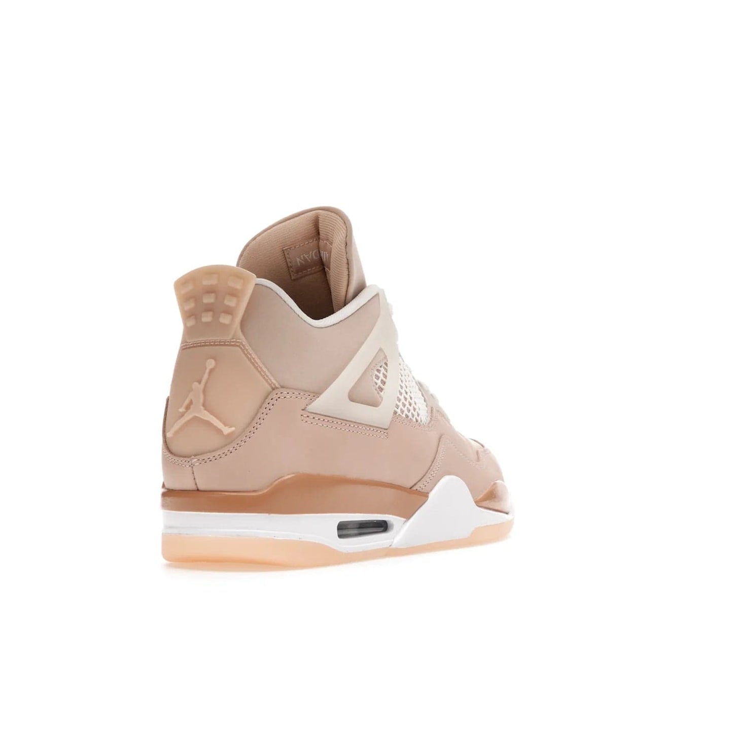 Jordan 4 Retro Shimmer (Women's) - Image 31 - Only at www.BallersClubKickz.com - Air Jordan 4 Shimmer (W): A women's-exclusive design with a buttery beige upper and Silver/Orange Bronze details. Durabuck and metallic Jumpman branding elevate the iconic silhouette. Shop now.