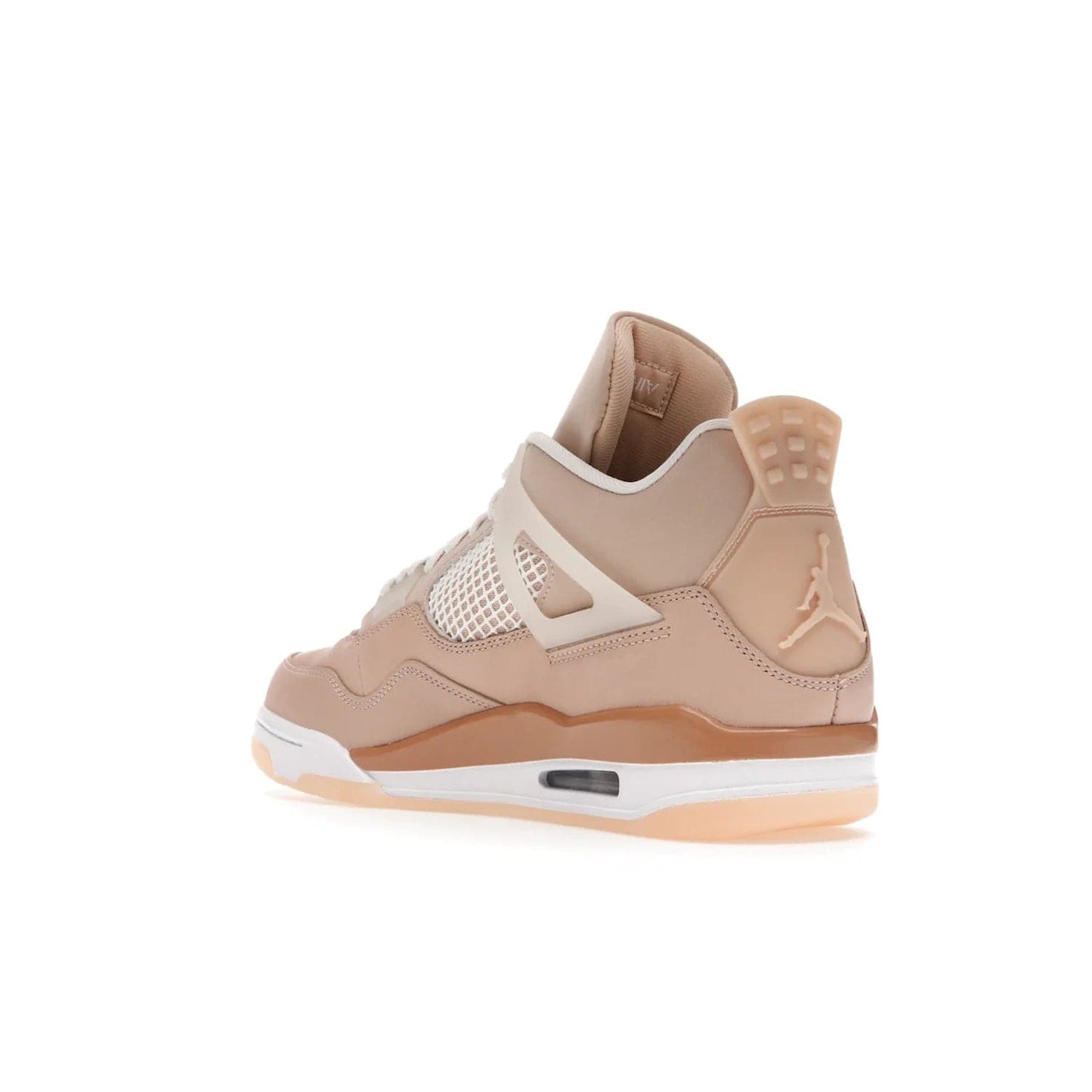 Jordan 4 Retro Shimmer (Women's) - Image 24 - Only at www.BallersClubKickz.com - Air Jordan 4 Shimmer (W): A women's-exclusive design with a buttery beige upper and Silver/Orange Bronze details. Durabuck and metallic Jumpman branding elevate the iconic silhouette. Shop now.