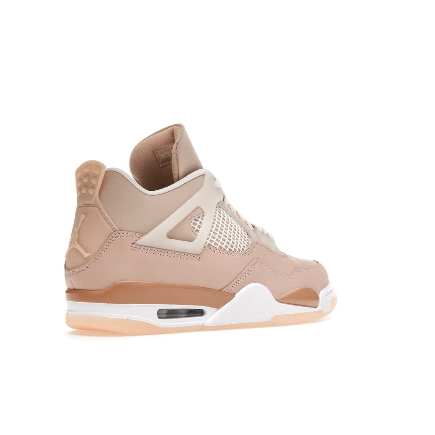 Jordan 4 Retro Shimmer (Women's) - Image 33 - Only at www.BallersClubKickz.com - Air Jordan 4 Shimmer (W): A women's-exclusive design with a buttery beige upper and Silver/Orange Bronze details. Durabuck and metallic Jumpman branding elevate the iconic silhouette. Shop now.