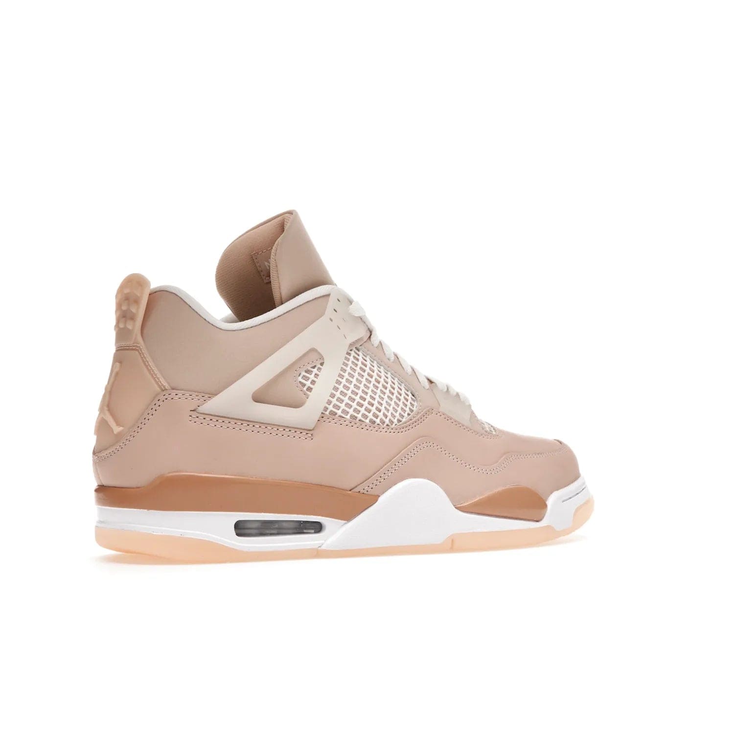 Jordan 4 Retro Shimmer (Women's) - Image 34 - Only at www.BallersClubKickz.com - Air Jordan 4 Shimmer (W): A women's-exclusive design with a buttery beige upper and Silver/Orange Bronze details. Durabuck and metallic Jumpman branding elevate the iconic silhouette. Shop now.