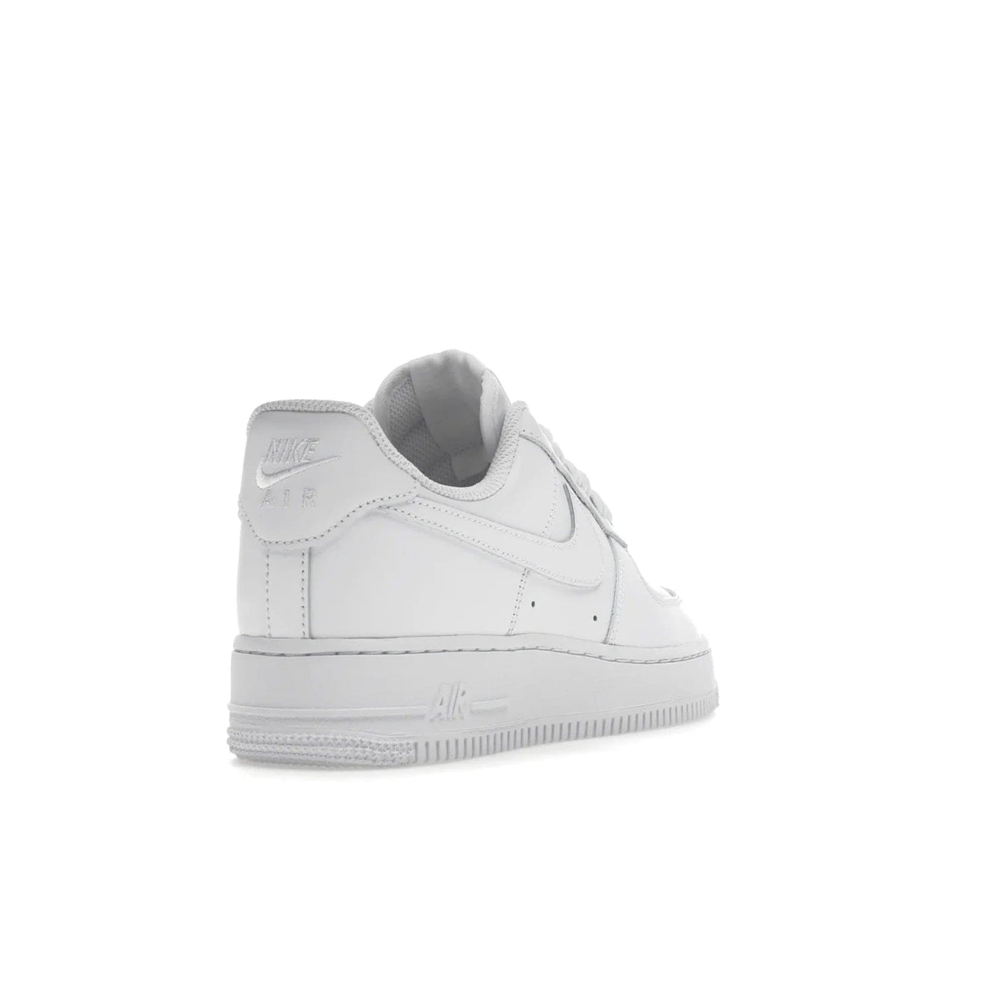 Nike Air Force 1 Low '07 White (Women's) - Image 31 - Only at www.BallersClubKickz.com - Timeless classic sneaker updated with white leather upper and perforated toe box. Nike heel embroidery and white sole. Released January 2018.