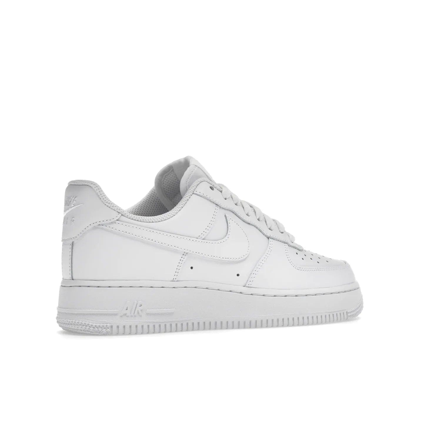 Nike Air Force 1 Low '07 White (Women's) - Image 34 - Only at www.BallersClubKickz.com - Timeless classic sneaker updated with white leather upper and perforated toe box. Nike heel embroidery and white sole. Released January 2018.