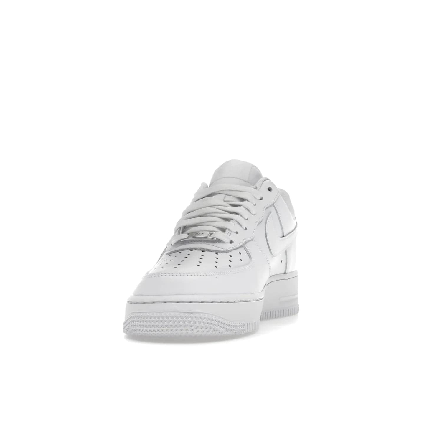 Nike Air Force 1 Low '07 White (Women's) - Image 12 - Only at www.BallersClubKickz.com - Timeless classic sneaker updated with white leather upper and perforated toe box. Nike heel embroidery and white sole. Released January 2018.