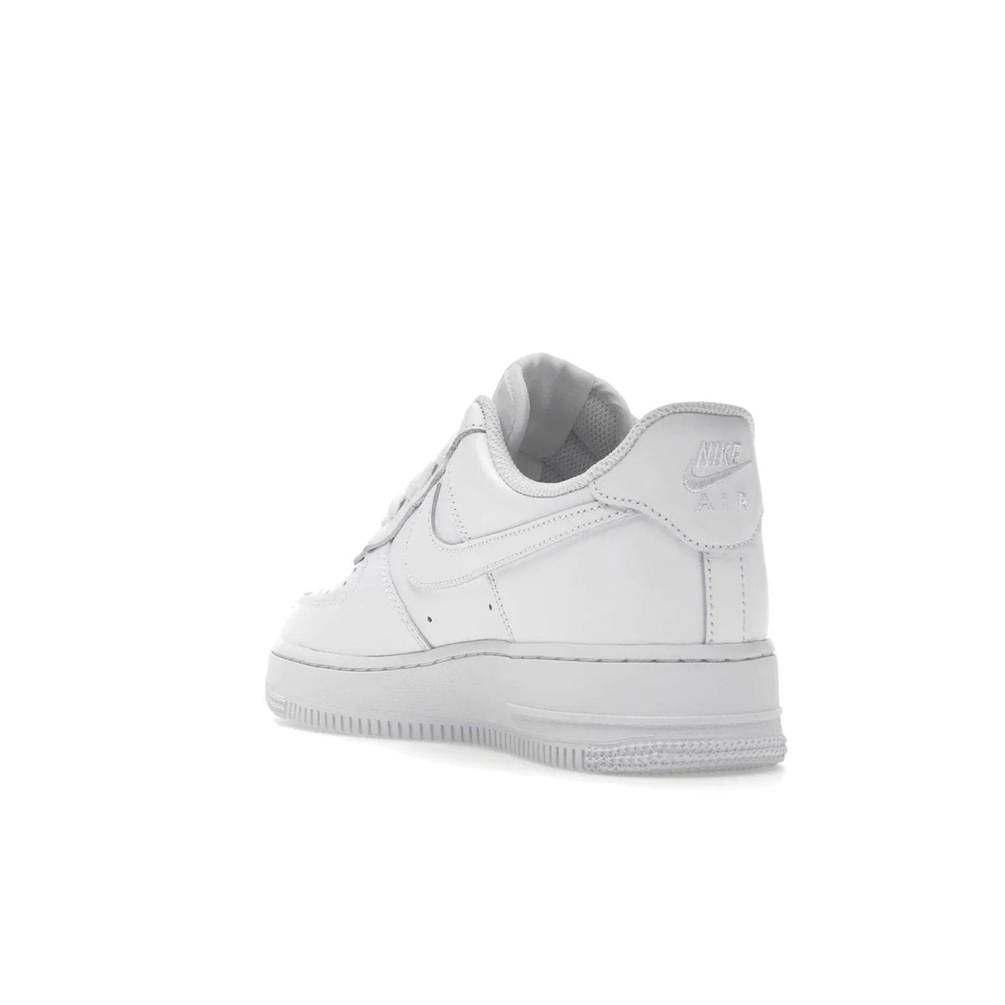 Nike Air Force 1 Low '07 White (Women's) - Image 25 - Only at www.BallersClubKickz.com - Timeless classic sneaker updated with white leather upper and perforated toe box. Nike heel embroidery and white sole. Released January 2018.