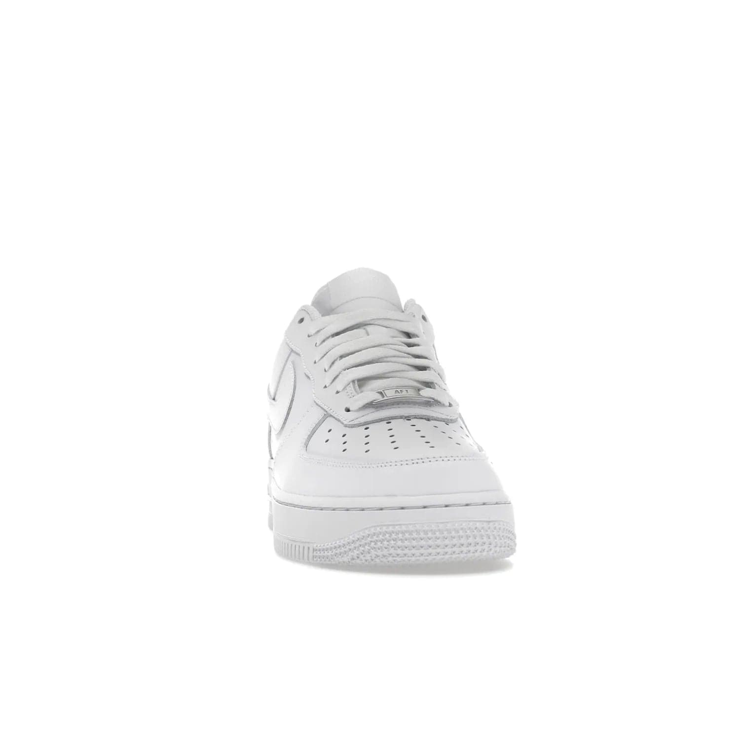 Nike Air Force 1 Low '07 White (Women's) - Image 9 - Only at www.BallersClubKickz.com - Timeless classic sneaker updated with white leather upper and perforated toe box. Nike heel embroidery and white sole. Released January 2018.