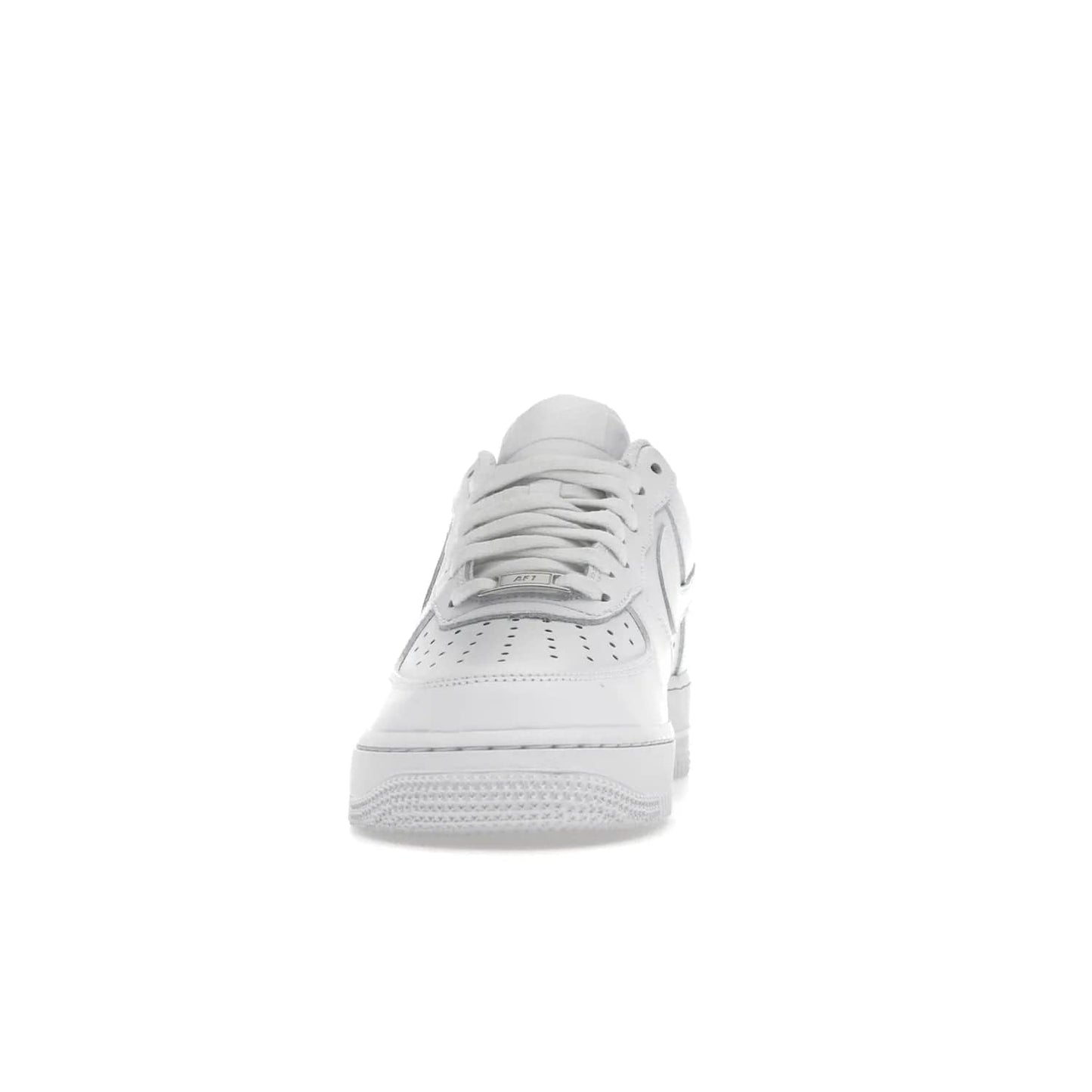 Nike Air Force 1 Low '07 White (Women's) - Image 11 - Only at www.BallersClubKickz.com - Timeless classic sneaker updated with white leather upper and perforated toe box. Nike heel embroidery and white sole. Released January 2018.