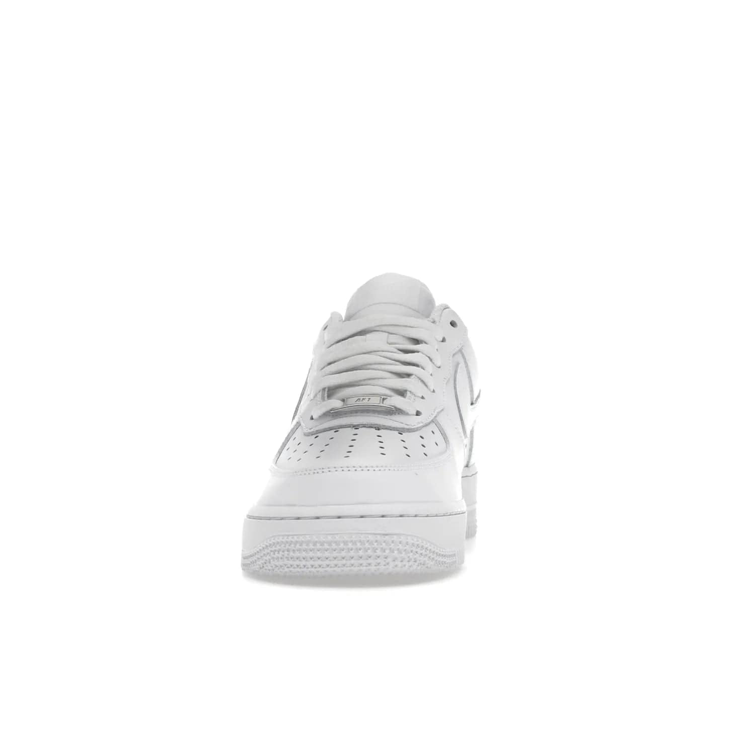 Nike Air Force 1 Low '07 White (Women's) - Image 11 - Only at www.BallersClubKickz.com - Timeless classic sneaker updated with white leather upper and perforated toe box. Nike heel embroidery and white sole. Released January 2018.