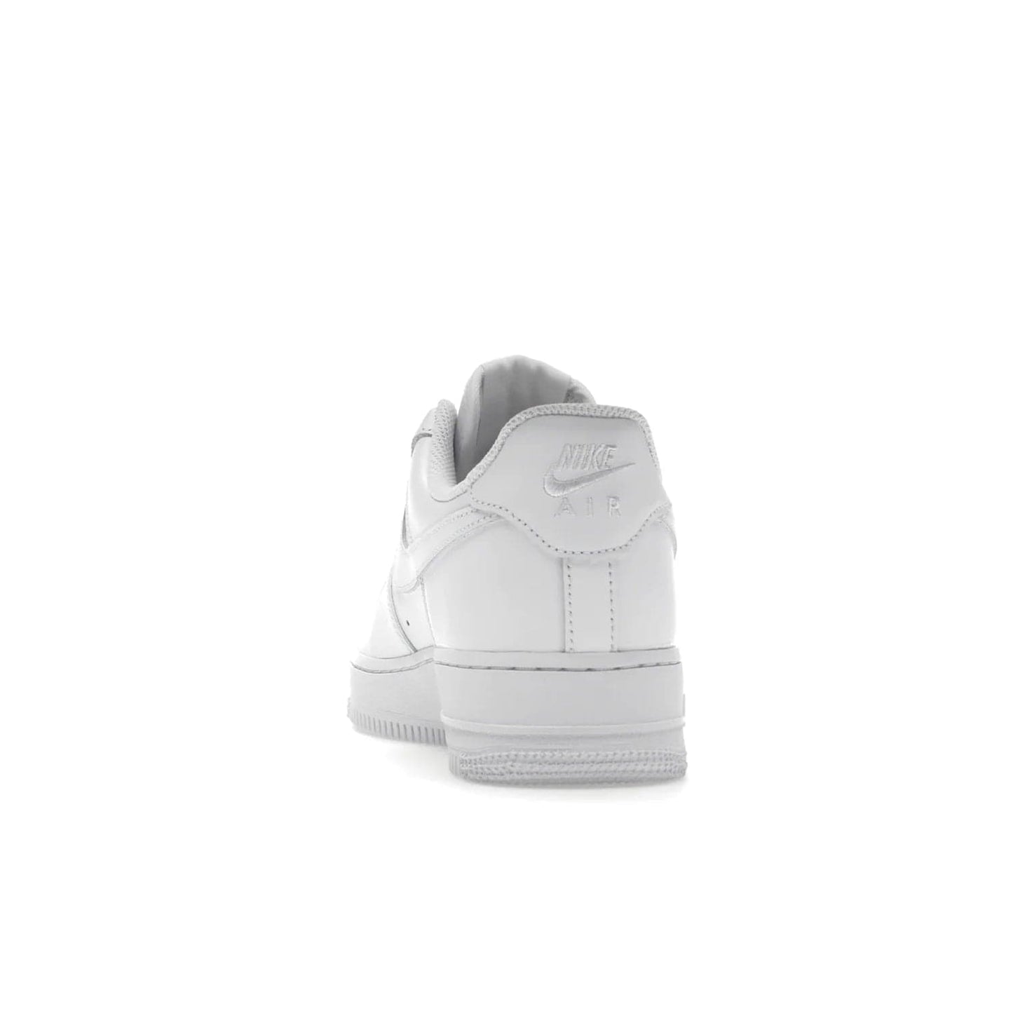 Nike Air Force 1 Low '07 White (Women's) - Image 27 - Only at www.BallersClubKickz.com - Timeless classic sneaker updated with white leather upper and perforated toe box. Nike heel embroidery and white sole. Released January 2018.