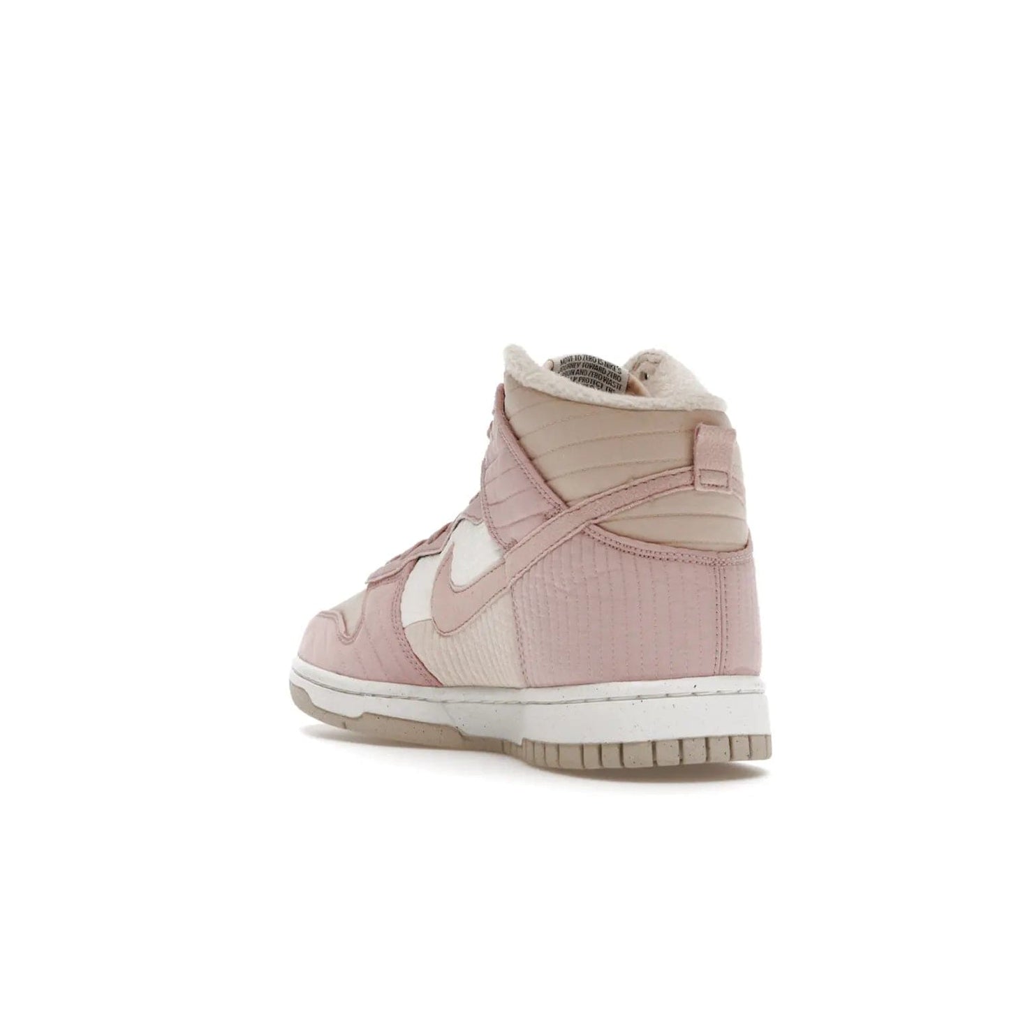 Nike Dunk High LX Next Nature Pink Oxford (Women's) - Image 25 - Only at www.BallersClubKickz.com - Cozy up in the Nike Dunk High LX Next Nature Pink Oxford for Women. Quilted upper, white midsole, soft fleece interior provide warmth and comfort for cold winter nights.