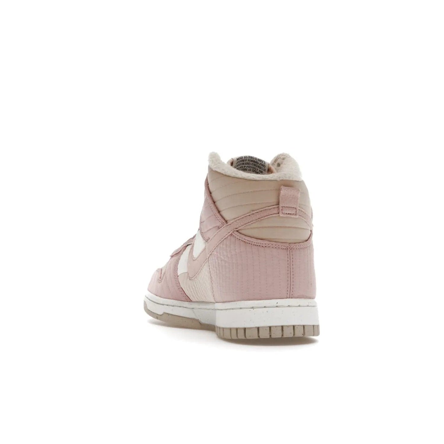 Nike Dunk High LX Next Nature Pink Oxford (Women's) - Image 26 - Only at www.BallersClubKickz.com - Cozy up in the Nike Dunk High LX Next Nature Pink Oxford for Women. Quilted upper, white midsole, soft fleece interior provide warmth and comfort for cold winter nights.