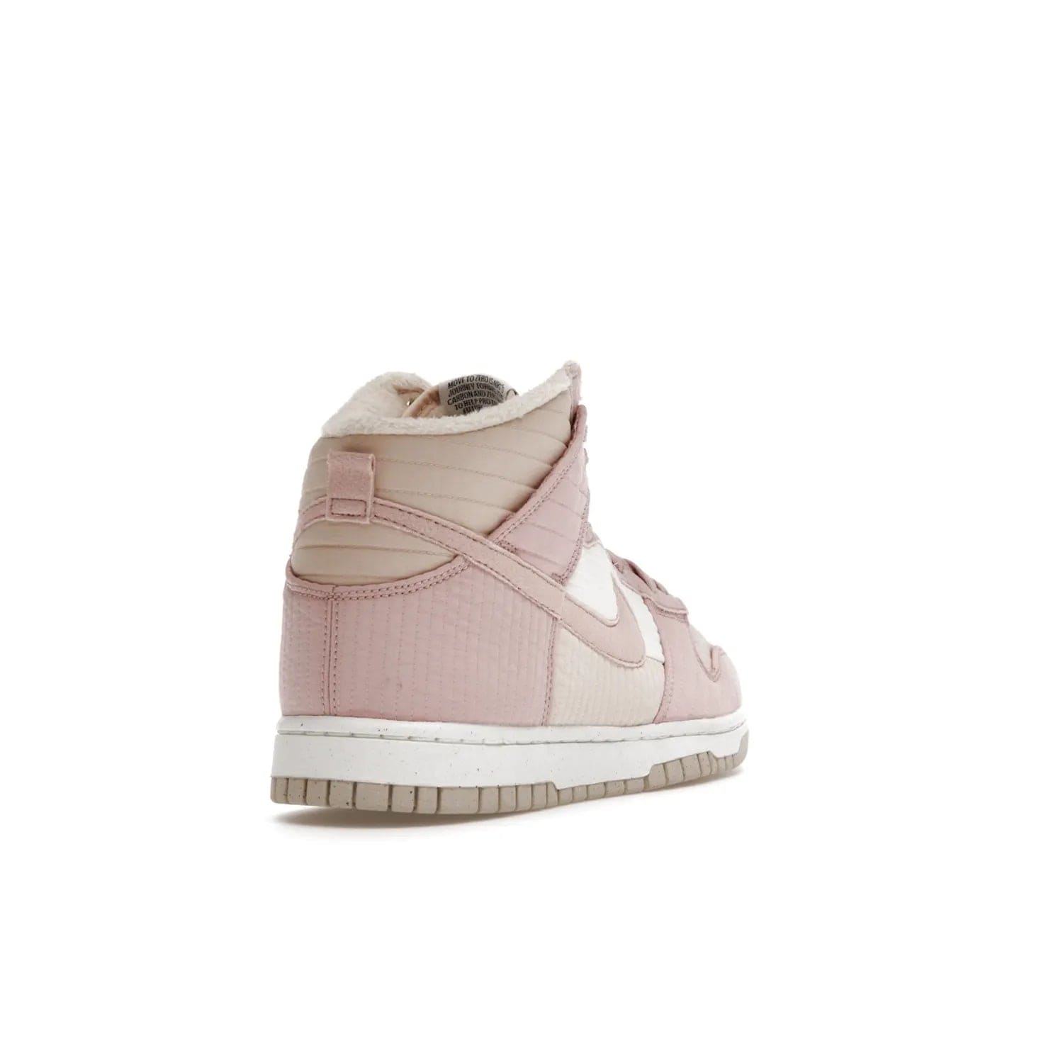 Nike Dunk High LX Next Nature Pink Oxford (Women's) - Image 31 - Only at www.BallersClubKickz.com - Cozy up in the Nike Dunk High LX Next Nature Pink Oxford for Women. Quilted upper, white midsole, soft fleece interior provide warmth and comfort for cold winter nights.