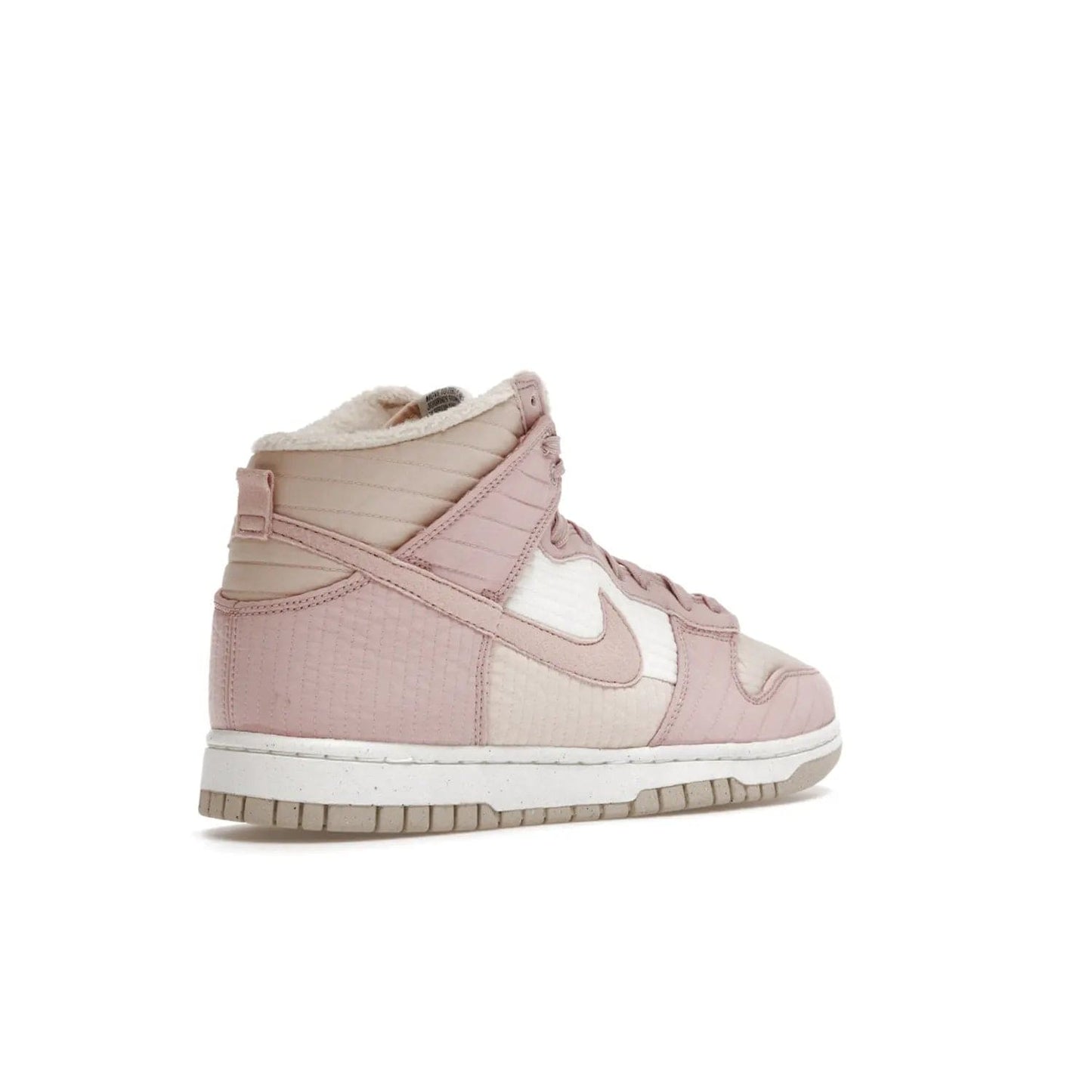 Nike Dunk High LX Next Nature Pink Oxford (Women's) - Image 33 - Only at www.BallersClubKickz.com - Cozy up in the Nike Dunk High LX Next Nature Pink Oxford for Women. Quilted upper, white midsole, soft fleece interior provide warmth and comfort for cold winter nights.