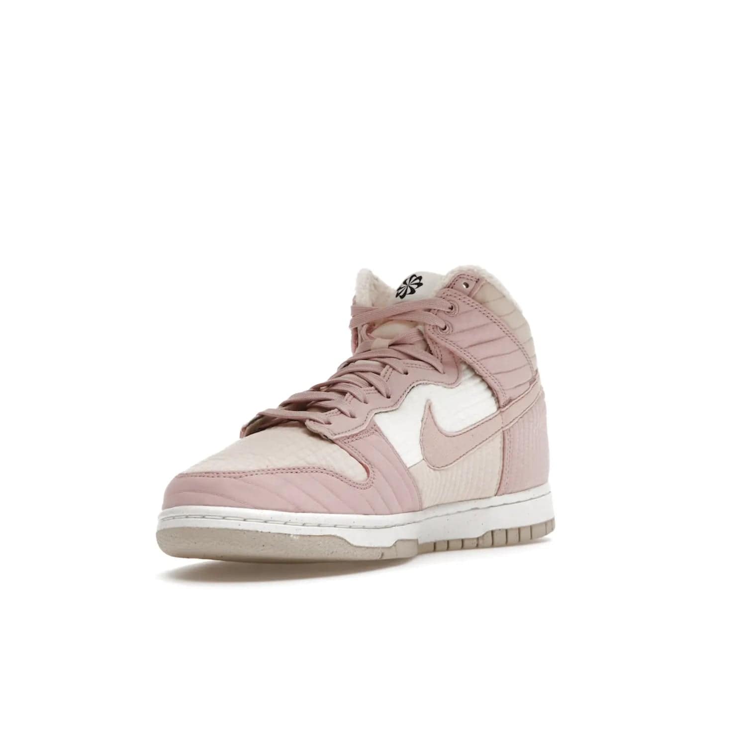 Nike Dunk High LX Next Nature Pink Oxford (Women's) - Image 14 - Only at www.BallersClubKickz.com - Cozy up in the Nike Dunk High LX Next Nature Pink Oxford for Women. Quilted upper, white midsole, soft fleece interior provide warmth and comfort for cold winter nights.