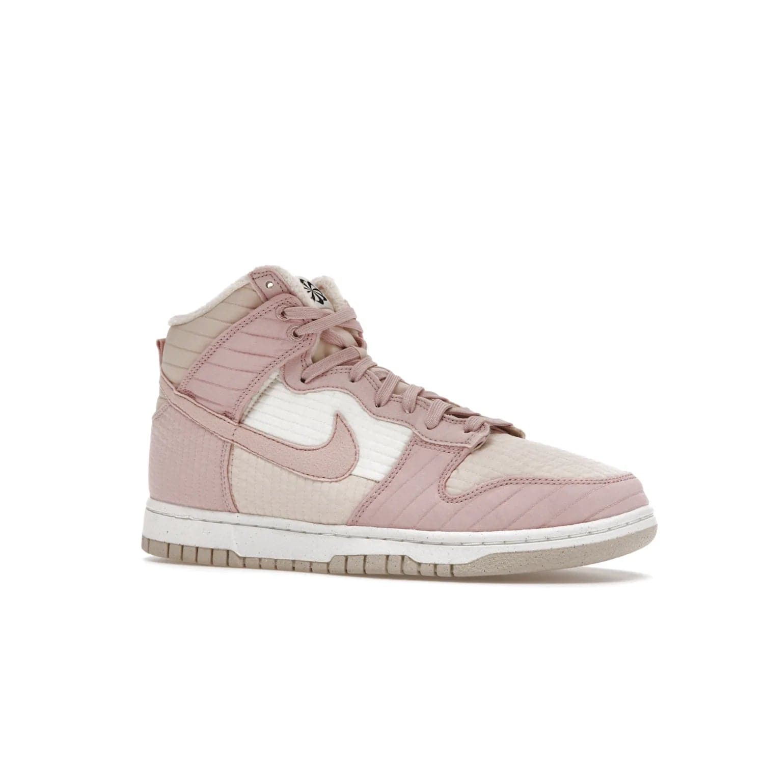 Nike Dunk High LX Next Nature Pink Oxford (Women's) - Image 4 - Only at www.BallersClubKickz.com - Cozy up in the Nike Dunk High LX Next Nature Pink Oxford for Women. Quilted upper, white midsole, soft fleece interior provide warmth and comfort for cold winter nights.