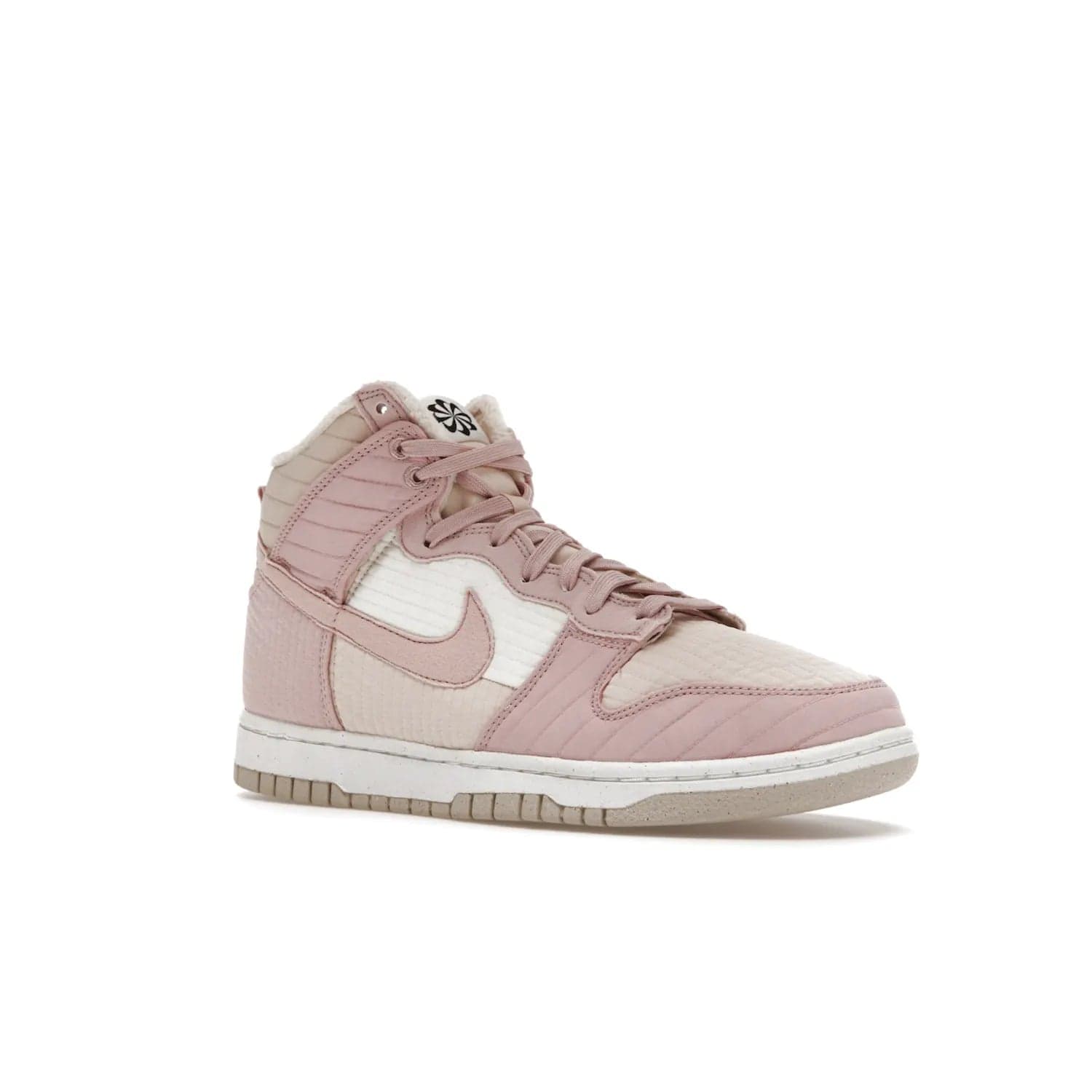 Nike Dunk High LX Next Nature Pink Oxford (Women's) - Image 5 - Only at www.BallersClubKickz.com - Cozy up in the Nike Dunk High LX Next Nature Pink Oxford for Women. Quilted upper, white midsole, soft fleece interior provide warmth and comfort for cold winter nights.
