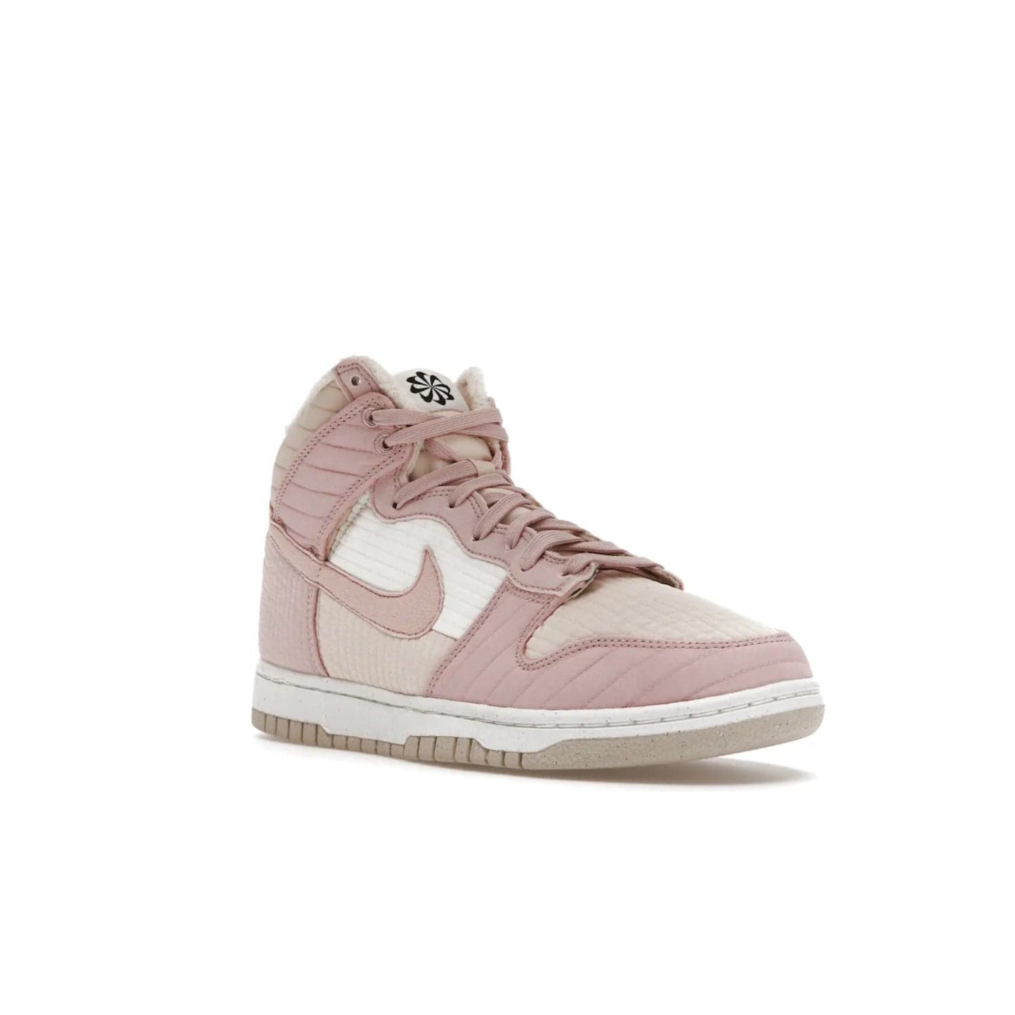 Nike Dunk High LX Next Nature Pink Oxford (Women's) - Image 6 - Only at www.BallersClubKickz.com - Cozy up in the Nike Dunk High LX Next Nature Pink Oxford for Women. Quilted upper, white midsole, soft fleece interior provide warmth and comfort for cold winter nights.