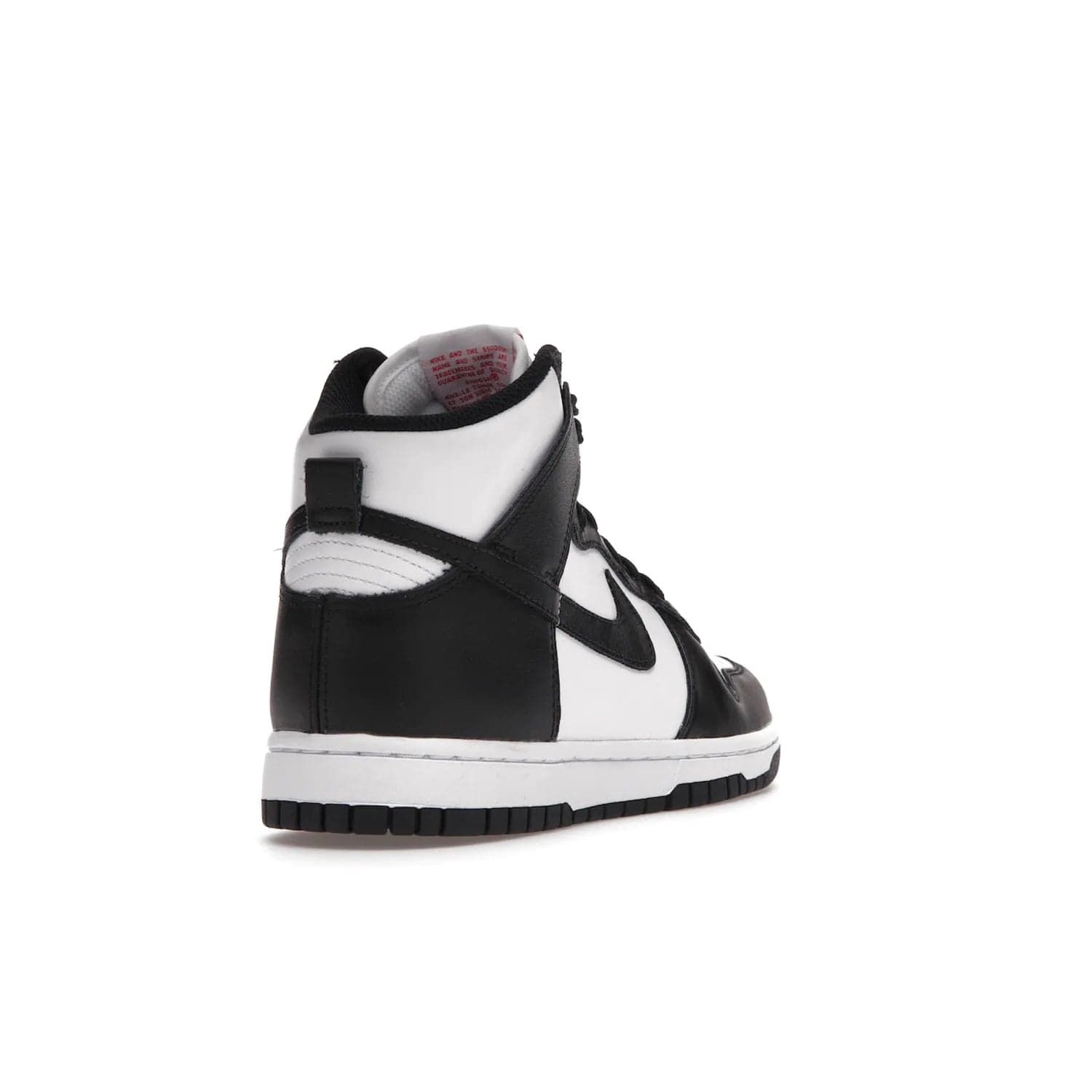 Nike Dunk High Panda (2021) (Women's) - Image 31 - Only at www.BallersClubKickz.com - The Nike Dunk High Panda (2021) (Women's) shoe offers stylish comfort. Featuring black and white leather uppers, a matching sole, with a red woven tongue label, this luxurious shoe will make any outfit stand out. Dare to be different and add to your wardrobe today!