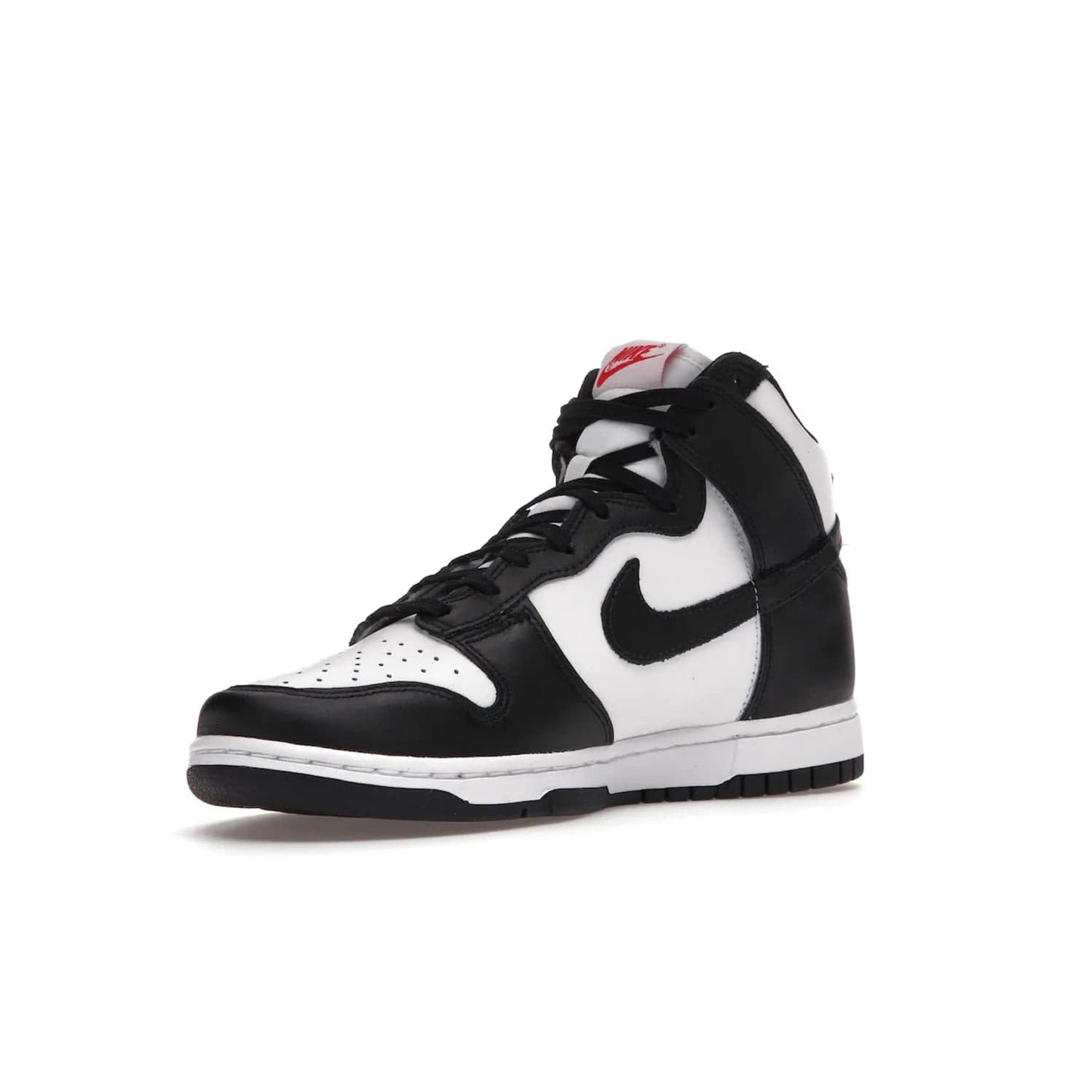 Nike Dunk High Panda (2021) (Women's) - Image 15 - Only at www.BallersClubKickz.com - The Nike Dunk High Panda (2021) (Women's) shoe offers stylish comfort. Featuring black and white leather uppers, a matching sole, with a red woven tongue label, this luxurious shoe will make any outfit stand out. Dare to be different and add to your wardrobe today!