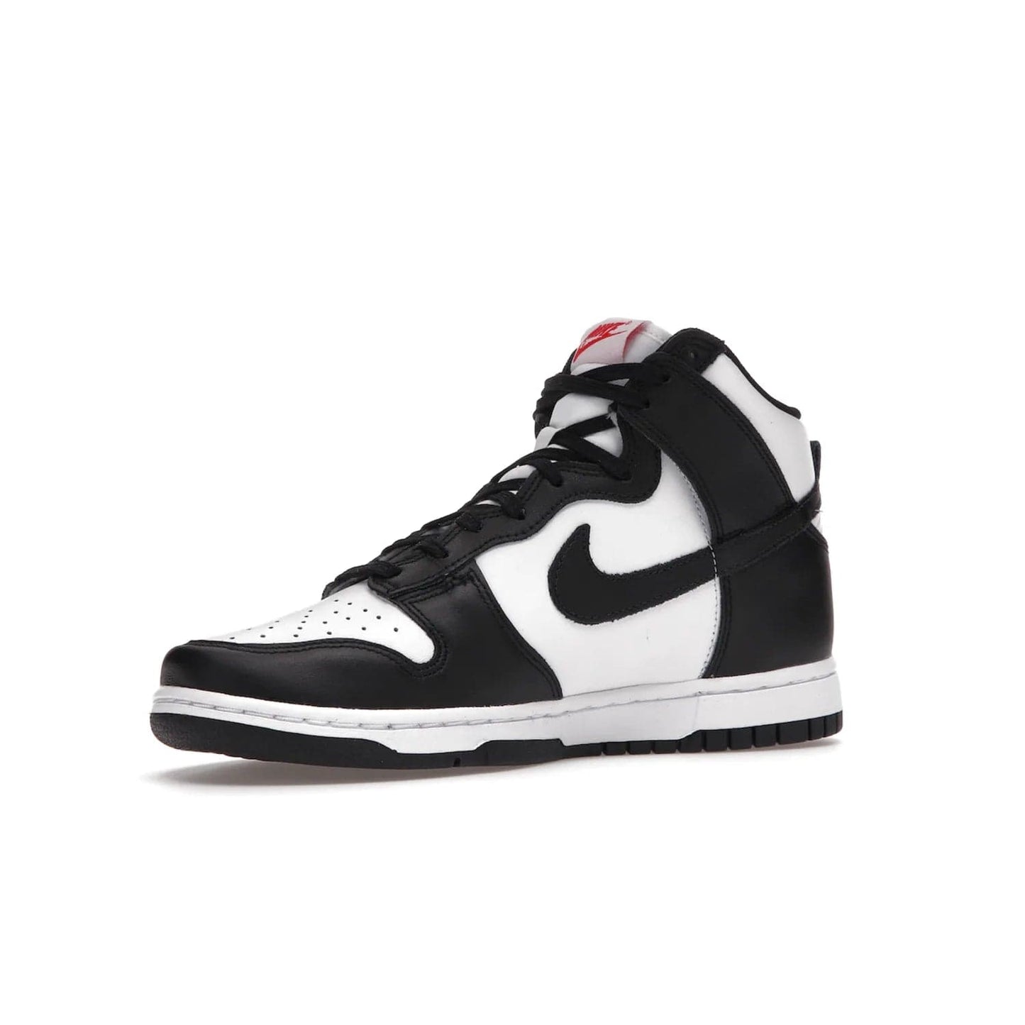 Nike Dunk High Panda (2021) (Women's) - Image 16 - Only at www.BallersClubKickz.com - The Nike Dunk High Panda (2021) (Women's) shoe offers stylish comfort. Featuring black and white leather uppers, a matching sole, with a red woven tongue label, this luxurious shoe will make any outfit stand out. Dare to be different and add to your wardrobe today!
