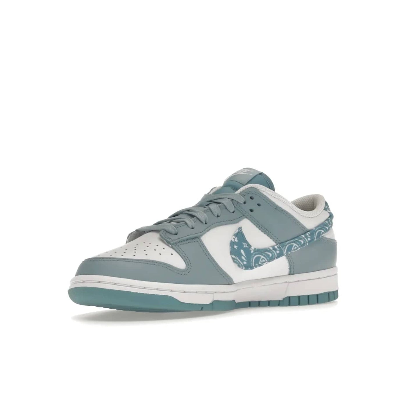 Nike Dunk Low Essential Paisley Pack Worn Blue (Women's) - Image 15 - Only at www.BallersClubKickz.com - Get the Nike Dunk Low Essential Paisley Pack Worn Blue (Women's) for style and comfort. White leather construction, light blue leather overlays, canvas Swooshes and matching heel tabs offer a rich blue hue. Finished by a white and light blue sole, this classic Nike Dunk is the perfect addition to any wardrobe. Released in March 2022.