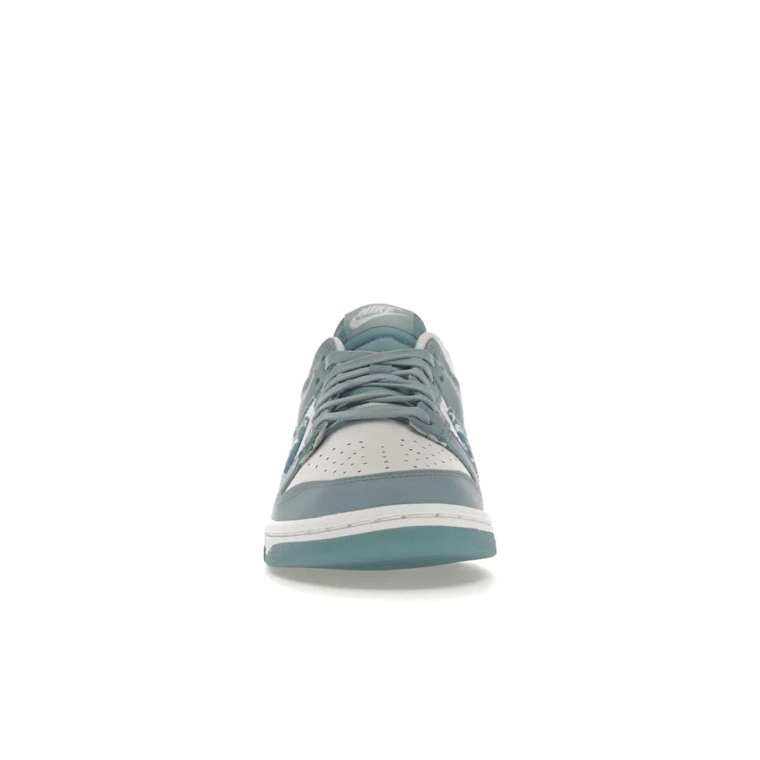 Nike Dunk Low Essential Paisley Pack Worn Blue (Women's) - Image 10 - Only at www.BallersClubKickz.com - Get the Nike Dunk Low Essential Paisley Pack Worn Blue (Women's) for style and comfort. White leather construction, light blue leather overlays, canvas Swooshes and matching heel tabs offer a rich blue hue. Finished by a white and light blue sole, this classic Nike Dunk is the perfect addition to any wardrobe. Released in March 2022.