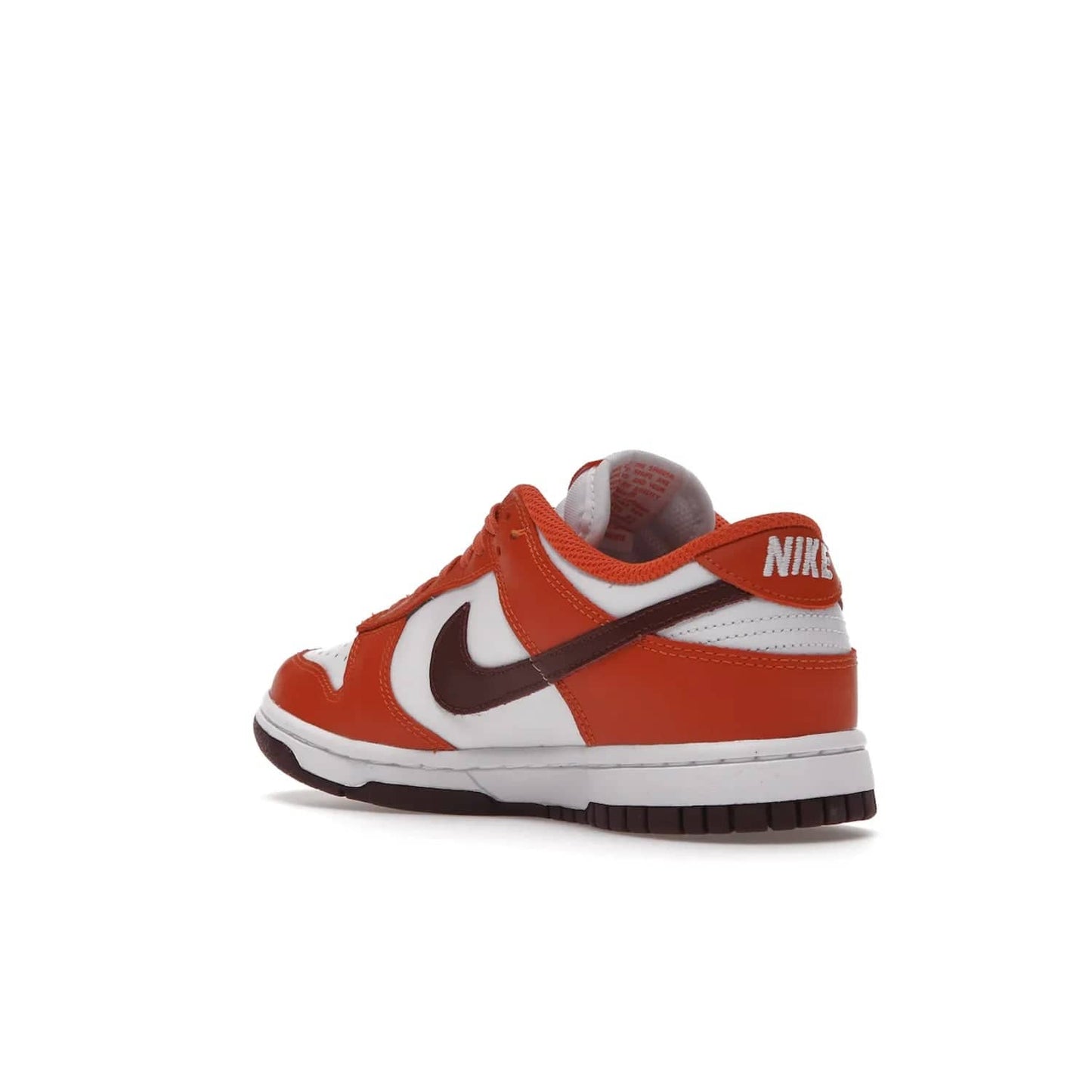 Nike Dunk Low Bronze Eclipse (Women's) - Image 24 - Only at www.BallersClubKickz.com - Elevate your style with the Women's Nike Dunk Low Bronze Eclipse! White leather upper, Mesa Orange overlays, Bronze Eclipse Swooshes, and matching soles designed for striking style. A modern statement piece to add to your wardrobe.