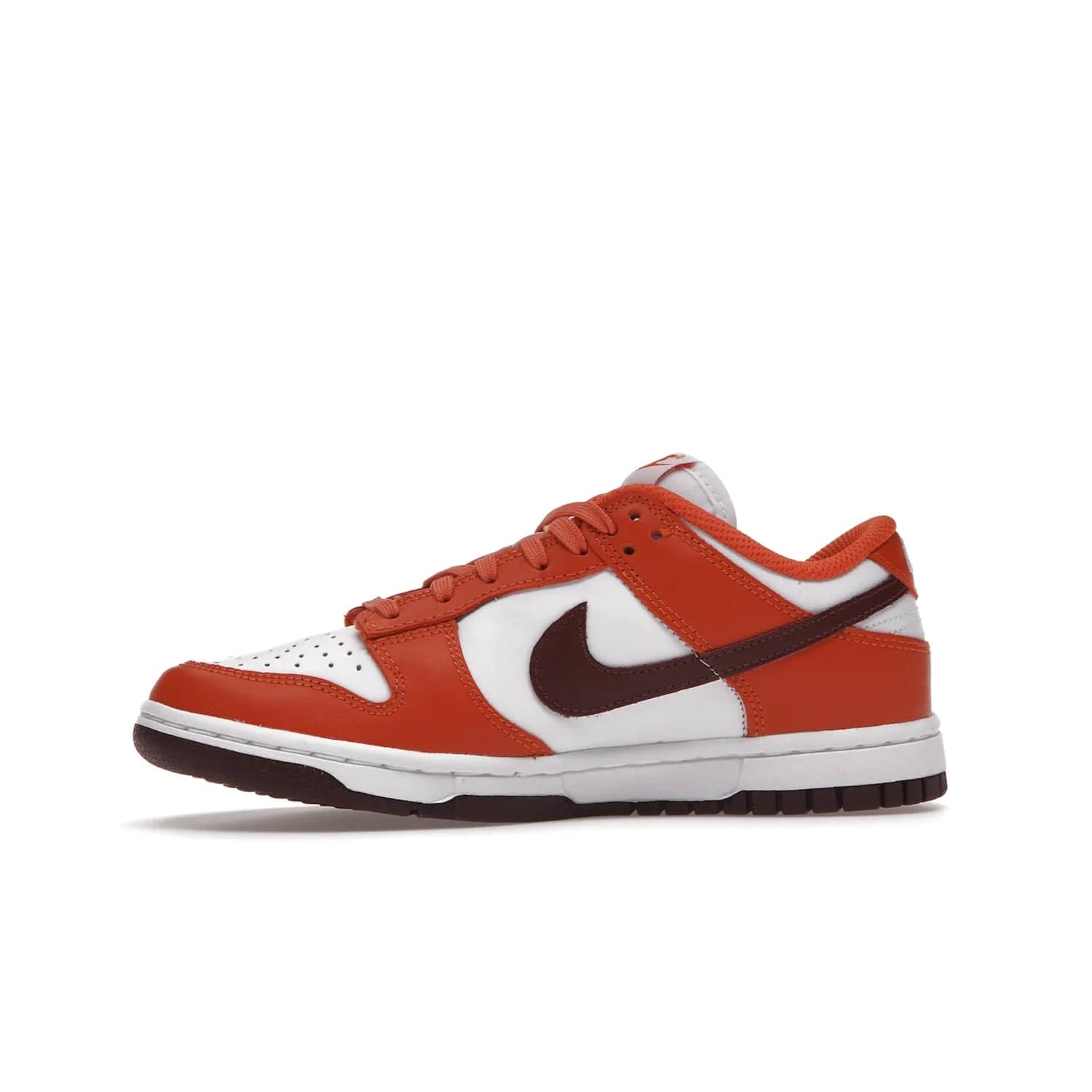 Nike Dunk Low Bronze Eclipse (Women's) - Image 18 - Only at www.BallersClubKickz.com - Elevate your style with the Women's Nike Dunk Low Bronze Eclipse! White leather upper, Mesa Orange overlays, Bronze Eclipse Swooshes, and matching soles designed for striking style. A modern statement piece to add to your wardrobe.
