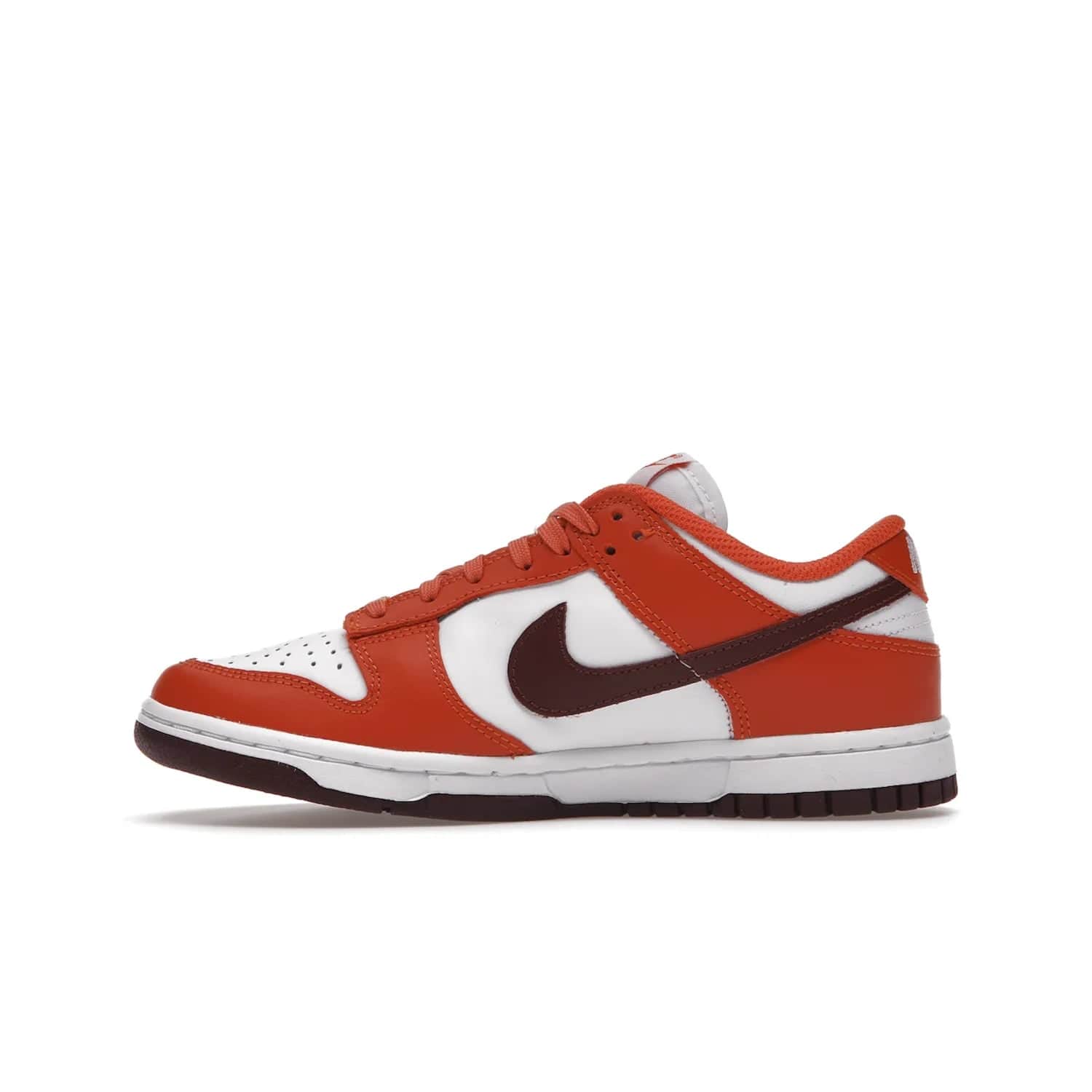 Nike Dunk Low Bronze Eclipse (Women's) - Image 19 - Only at www.BallersClubKickz.com - Elevate your style with the Women's Nike Dunk Low Bronze Eclipse! White leather upper, Mesa Orange overlays, Bronze Eclipse Swooshes, and matching soles designed for striking style. A modern statement piece to add to your wardrobe.