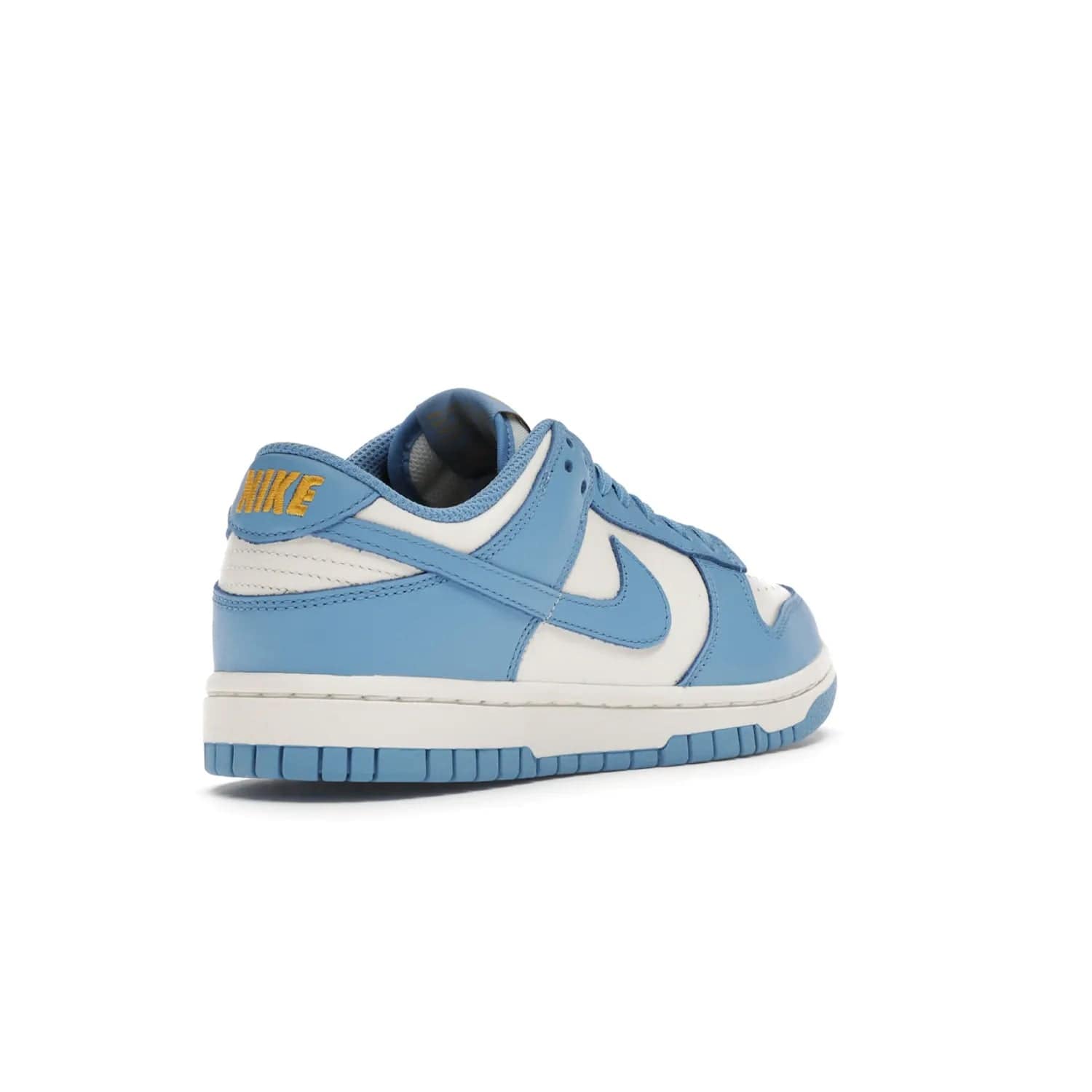 Nike Dunk Low Coast (Women's) - Image 32 - Only at www.BallersClubKickz.com - Iconic UCLA colors honor the west coast with the Nike Dunk Low Coast (Women's), a bold combo of light blue, white and yellow. Light leather upper with white midsole and light EVA outsole offer a modern twist. Released Feb 2021 for $100.