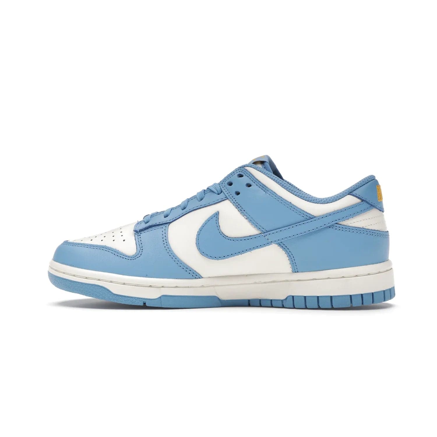 Nike Dunk Low Coast (Women's) - Image 20 - Only at www.BallersClubKickz.com - Iconic UCLA colors honor the west coast with the Nike Dunk Low Coast (Women's), a bold combo of light blue, white and yellow. Light leather upper with white midsole and light EVA outsole offer a modern twist. Released Feb 2021 for $100.