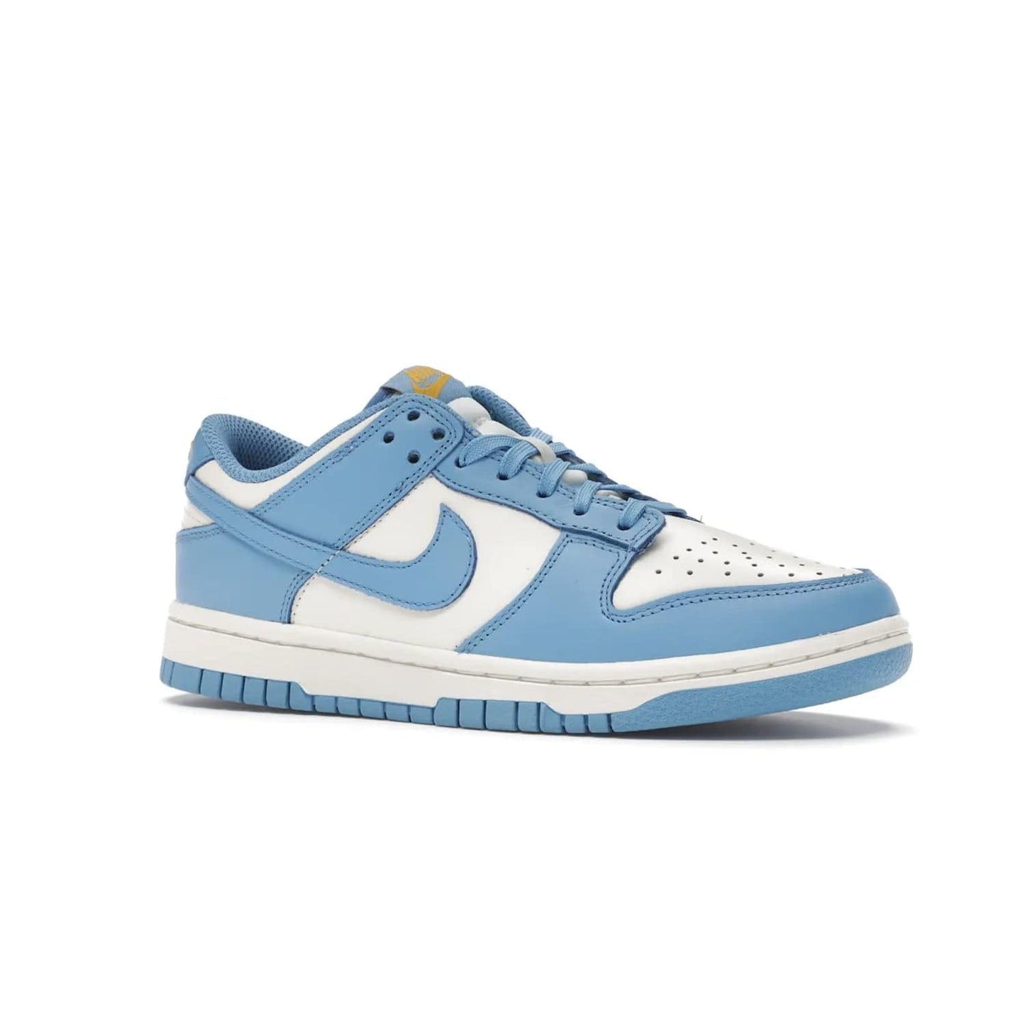 Nike Dunk Low Coast (Women's) - Image 4 - Only at www.BallersClubKickz.com - Iconic UCLA colors honor the west coast with the Nike Dunk Low Coast (Women's), a bold combo of light blue, white and yellow. Light leather upper with white midsole and light EVA outsole offer a modern twist. Released Feb 2021 for $100.