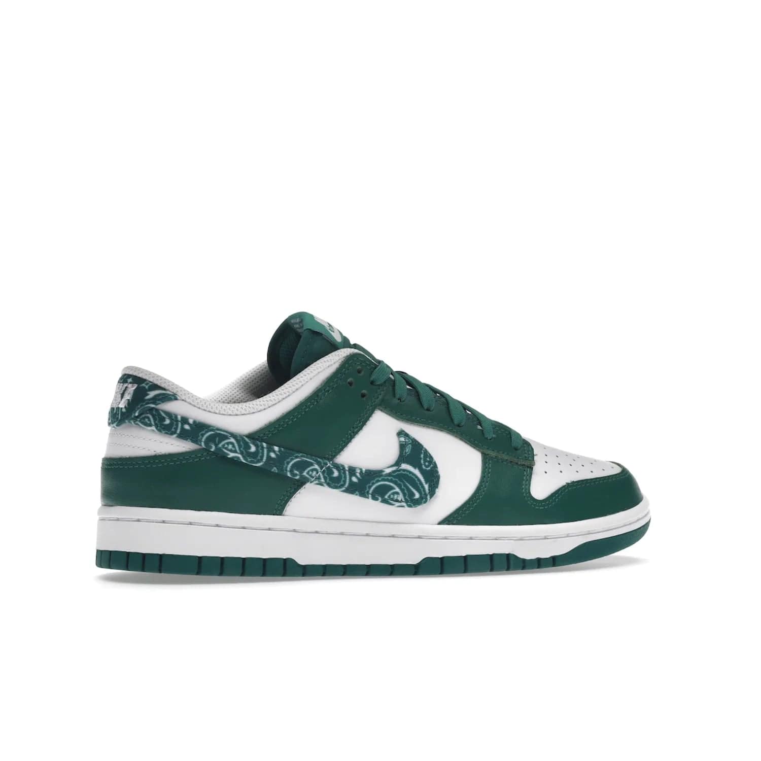 Nike Dunk Low Essential Paisley Pack Green (Women's) - Image 35 - Only at www.BallersClubKickz.com - Get the iconic Nike Dunk Low Essential Paisley Pack Green W. This 2021 sneaker is a must-have! Featuring bandana prints, perforated toe box, and designed outsole for grip. Get it on 10th March for $120.