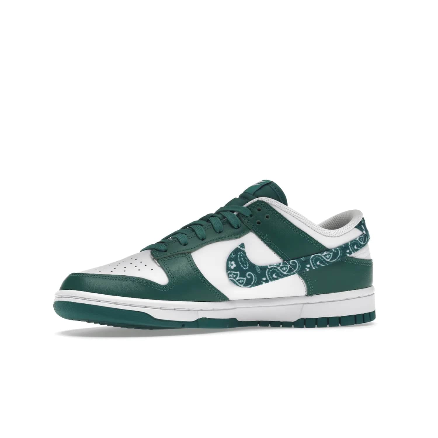 Nike Dunk Low Essential Paisley Pack Green (Women's) - Image 17 - Only at www.BallersClubKickz.com - Get the iconic Nike Dunk Low Essential Paisley Pack Green W. This 2021 sneaker is a must-have! Featuring bandana prints, perforated toe box, and designed outsole for grip. Get it on 10th March for $120.