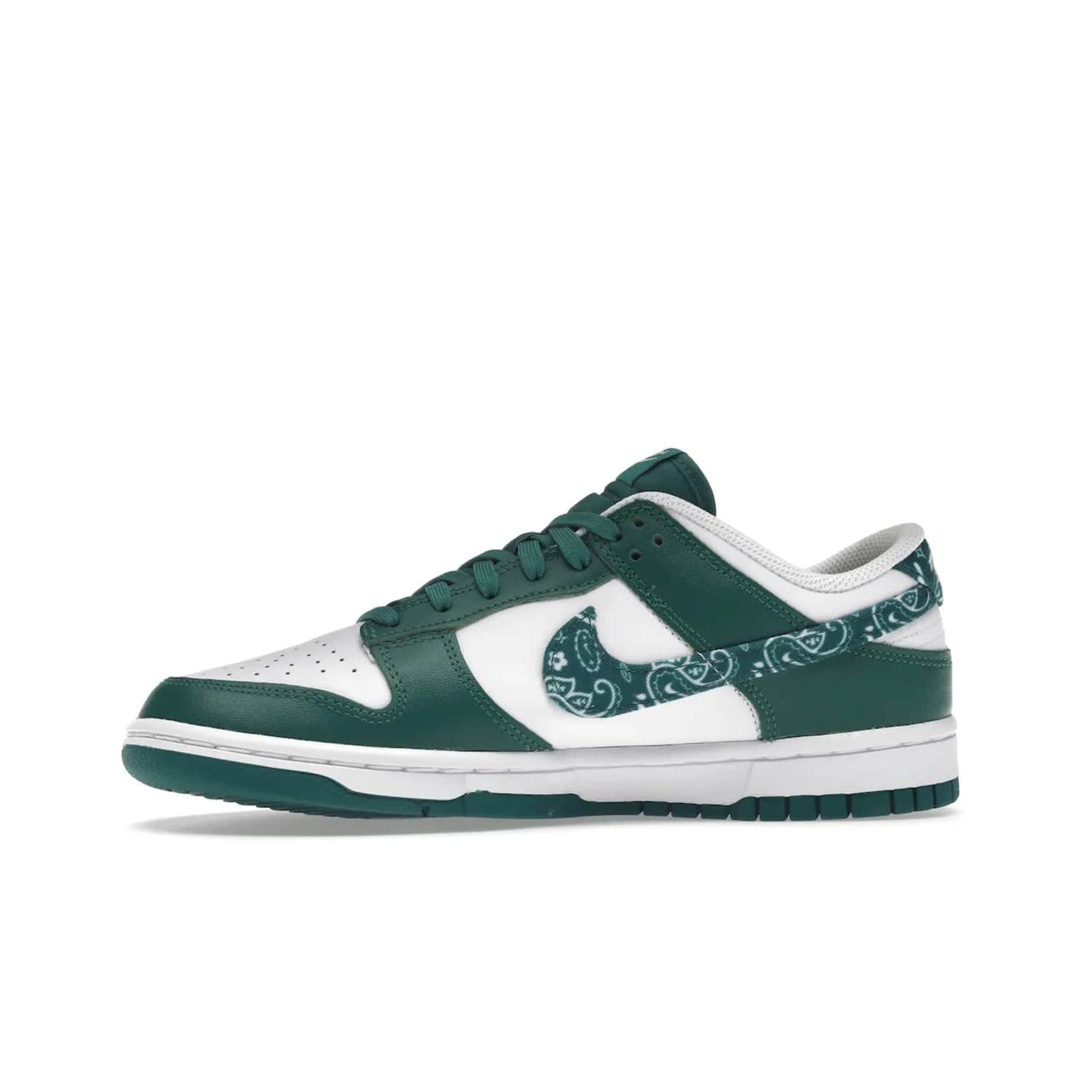 Nike Dunk Low Essential Paisley Pack Green (Women's) - Image 18 - Only at www.BallersClubKickz.com - Get the iconic Nike Dunk Low Essential Paisley Pack Green W. This 2021 sneaker is a must-have! Featuring bandana prints, perforated toe box, and designed outsole for grip. Get it on 10th March for $120.