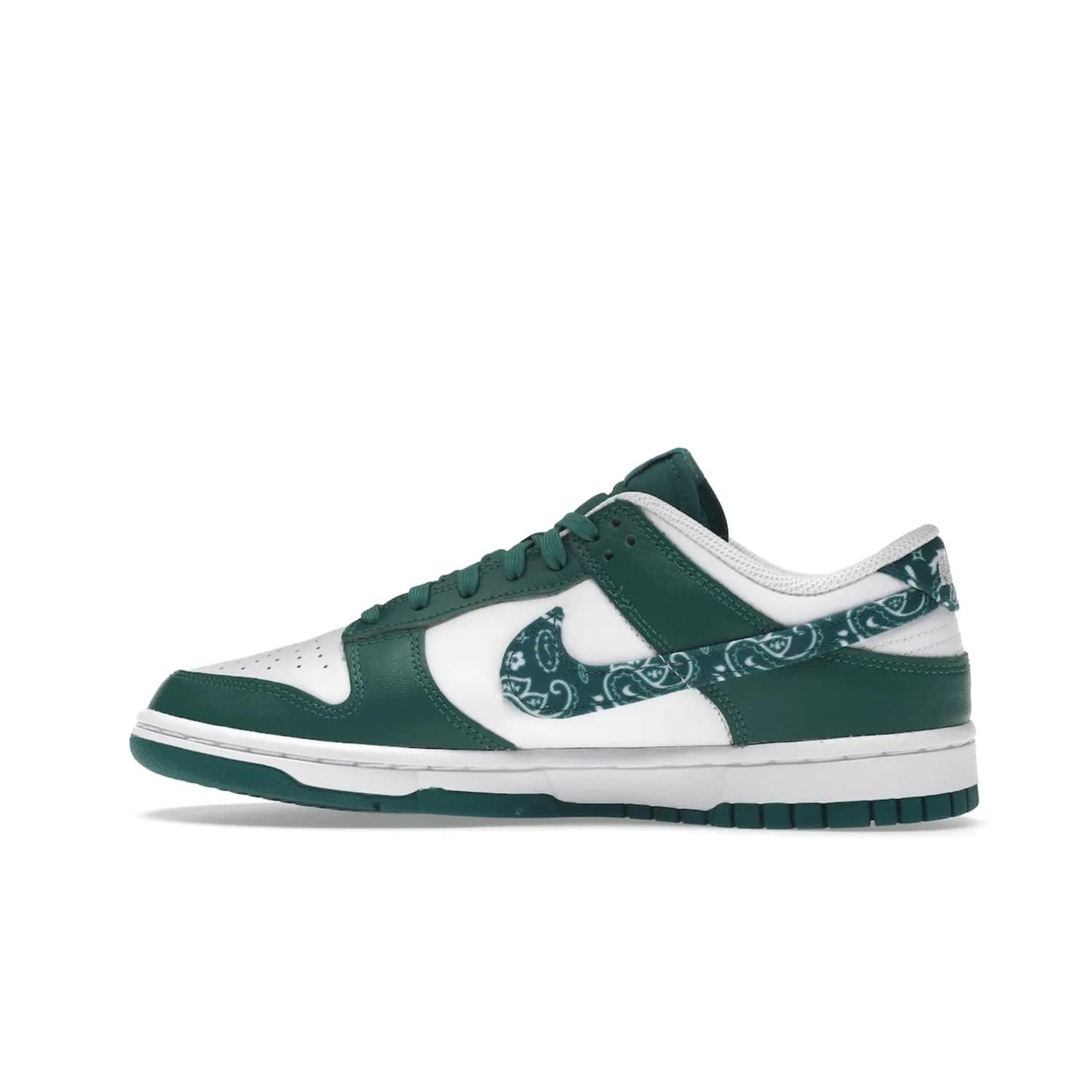 Nike Dunk Low Essential Paisley Pack Green (Women's) - Image 20 - Only at www.BallersClubKickz.com - Get the iconic Nike Dunk Low Essential Paisley Pack Green W. This 2021 sneaker is a must-have! Featuring bandana prints, perforated toe box, and designed outsole for grip. Get it on 10th March for $120.
