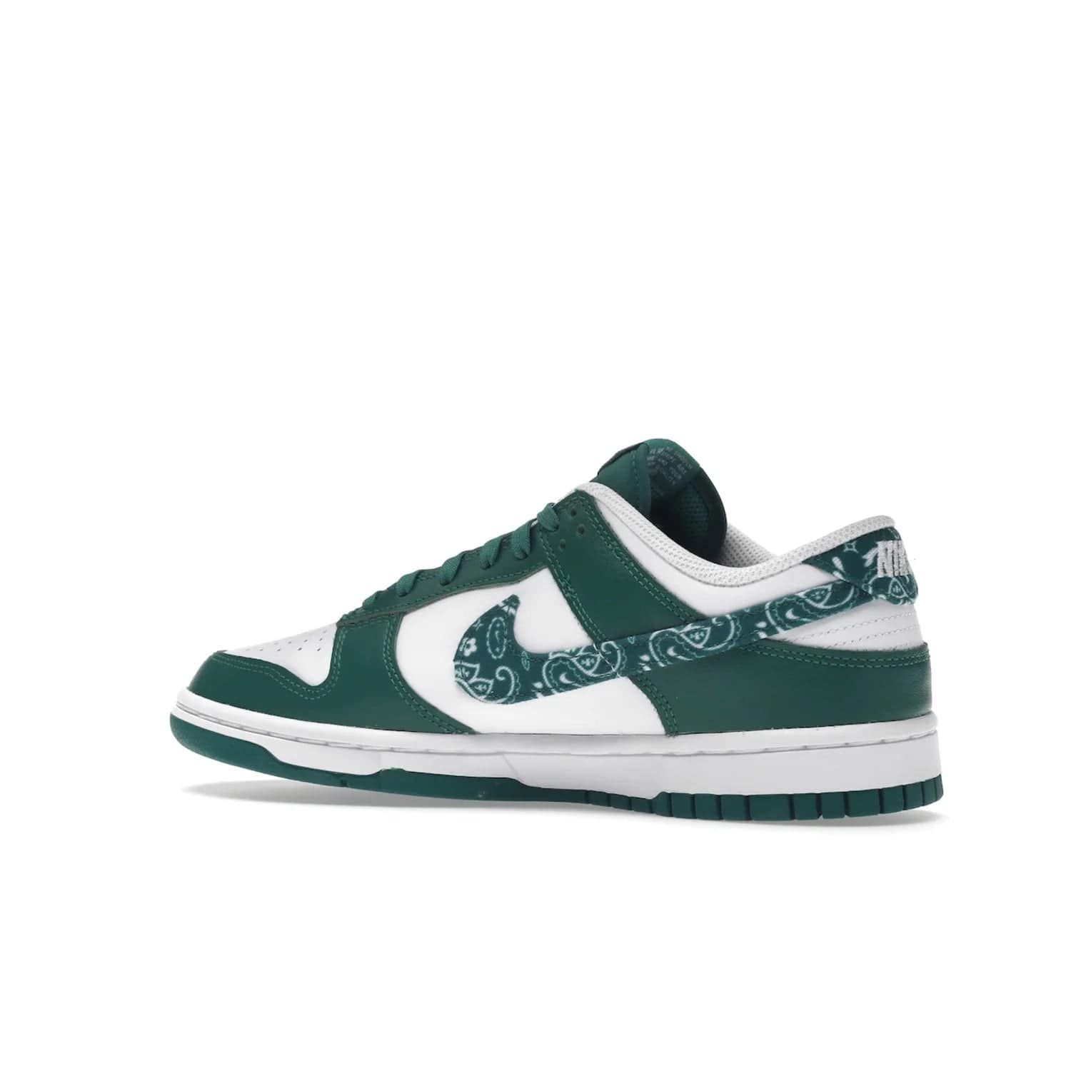 Nike Dunk Low Essential Paisley Pack Green (Women's) - Image 22 - Only at www.BallersClubKickz.com - Get the iconic Nike Dunk Low Essential Paisley Pack Green W. This 2021 sneaker is a must-have! Featuring bandana prints, perforated toe box, and designed outsole for grip. Get it on 10th March for $120.