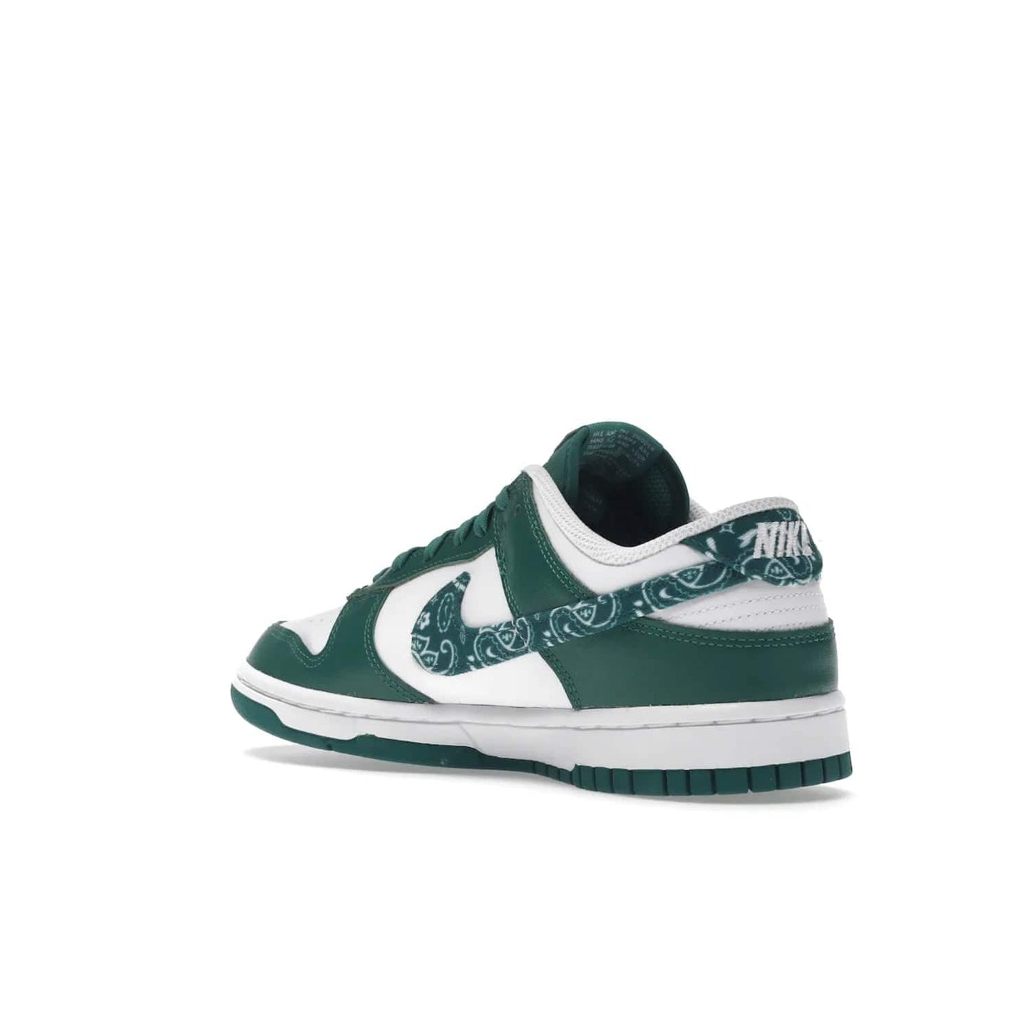 Nike Dunk Low Essential Paisley Pack Green (Women's) - Image 24 - Only at www.BallersClubKickz.com - Get the iconic Nike Dunk Low Essential Paisley Pack Green W. This 2021 sneaker is a must-have! Featuring bandana prints, perforated toe box, and designed outsole for grip. Get it on 10th March for $120.