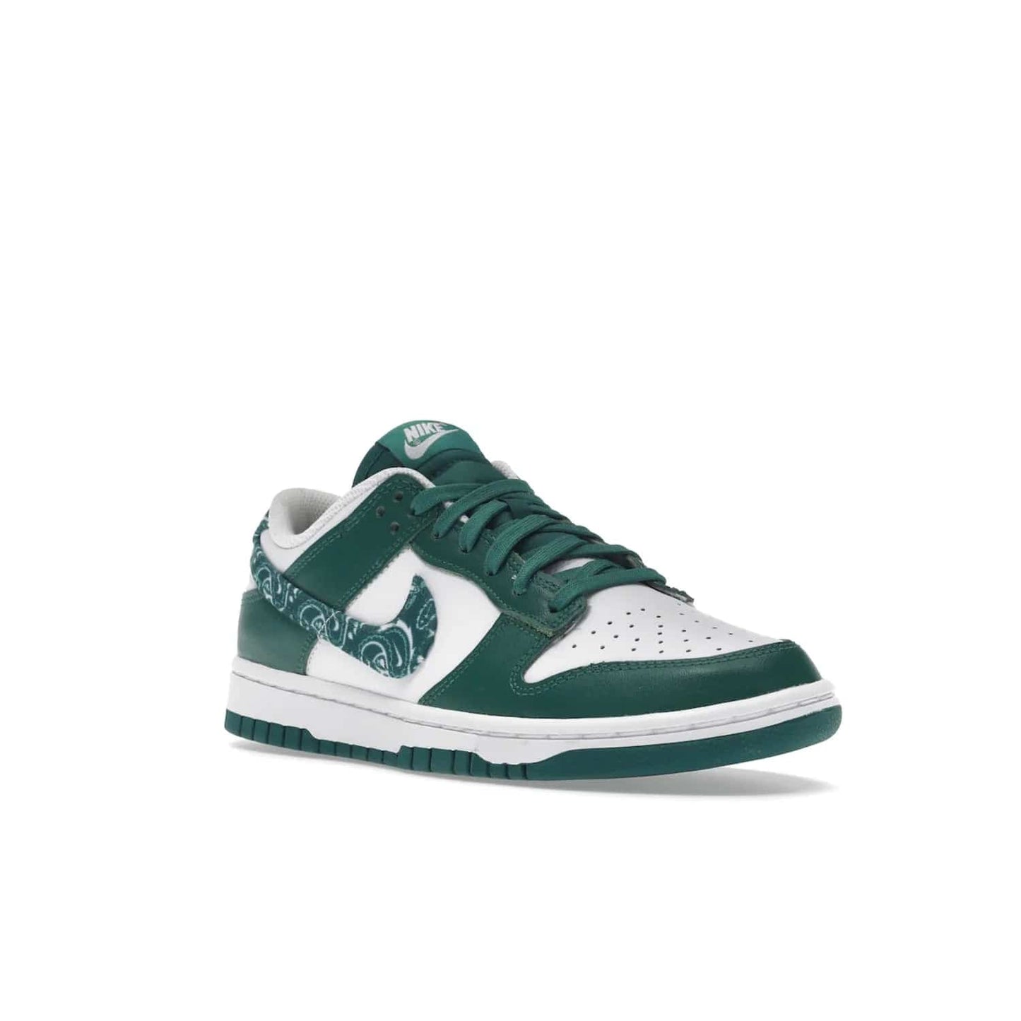 Nike Dunk Low Essential Paisley Pack Green (Women's) - Image 6 - Only at www.BallersClubKickz.com - Get the iconic Nike Dunk Low Essential Paisley Pack Green W. This 2021 sneaker is a must-have! Featuring bandana prints, perforated toe box, and designed outsole for grip. Get it on 10th March for $120.
