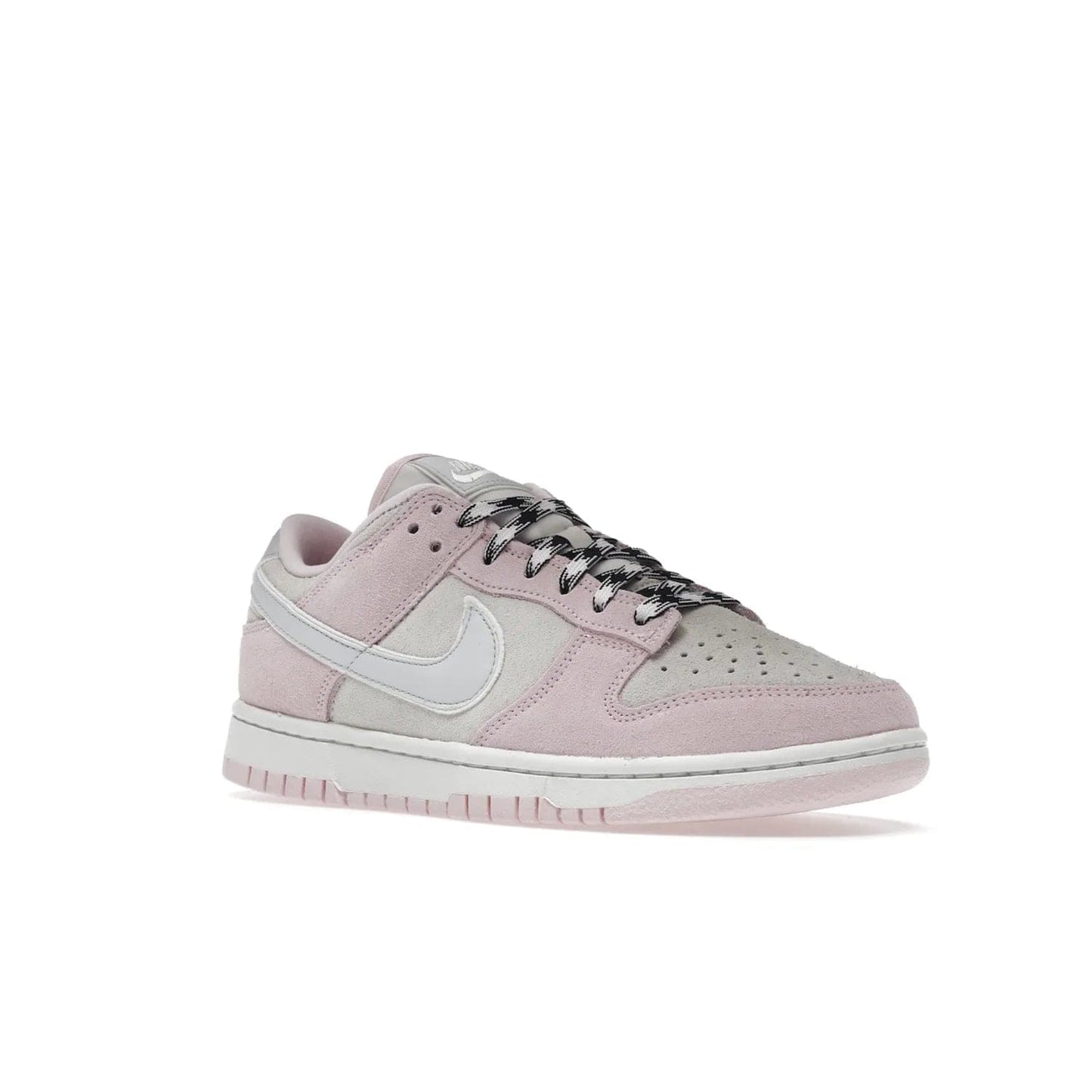 Nike Dunk Low LX Pink Foam (Women's) - Image 5 - Only at www.BallersClubKickz.com - Feminine & fashionable Nike Dunk Low LX Pink Foam W sneaker. Featuring leather and synthetic materials and durable rubber sole. Lace-up design ensures a snug fit. Released Dec. 10th 2022, $120. Stylish and comfortable.