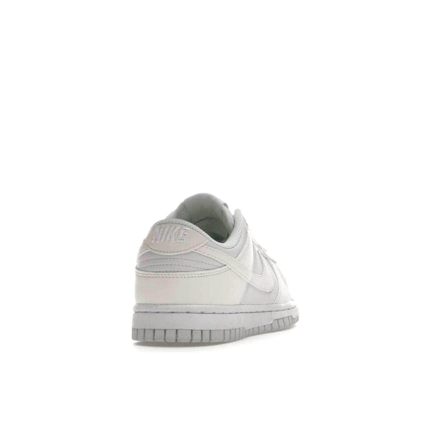 Nike Dunk Low Next Nature Sail (Women's) - Image 30 - Only at www.BallersClubKickz.com - The Nike Dunk Low Next Nature Sail delivers iconic style with sustainable innovation. This two-tone black and white Flyleather upper, constructed with 50% recycled materials, offers a stylish yet eco-friendly look. Available November 2021 for $100.