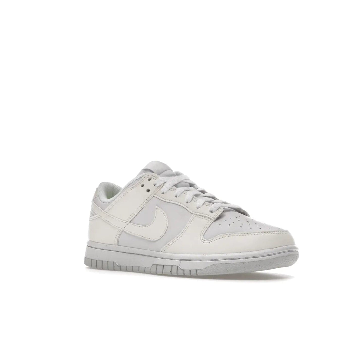Nike Dunk Low Next Nature Sail (Women's) - Image 5 - Only at www.BallersClubKickz.com - The Nike Dunk Low Next Nature Sail delivers iconic style with sustainable innovation. This two-tone black and white Flyleather upper, constructed with 50% recycled materials, offers a stylish yet eco-friendly look. Available November 2021 for $100.