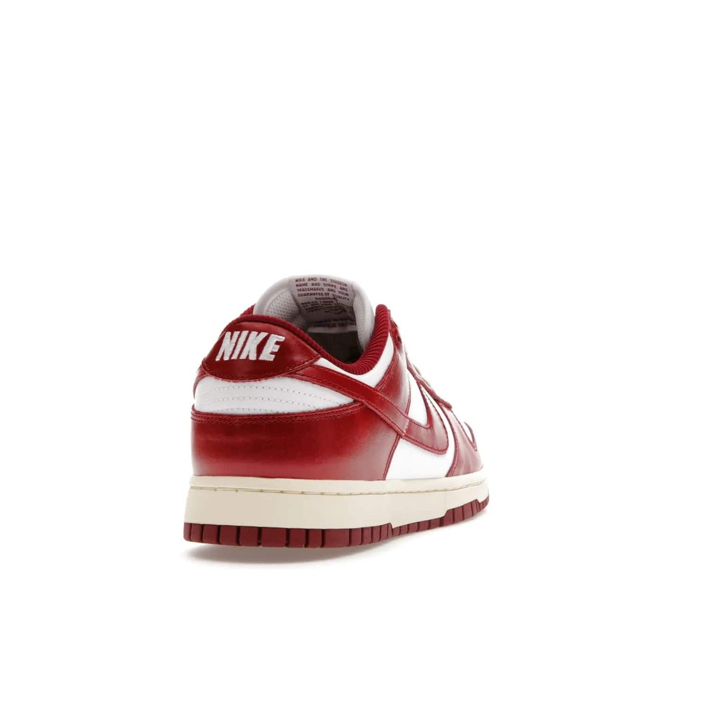 Nike Dunk Low PRM Vintage Team Red (Women's) - Image 30 - Only at www.BallersClubKickz.com - Shop the stylish Nike Dunk Low PRM Vintage Team Red. Signature Red and White leather with Coconut Milk midsoles for an aged finish. 21 April 2023 release.
