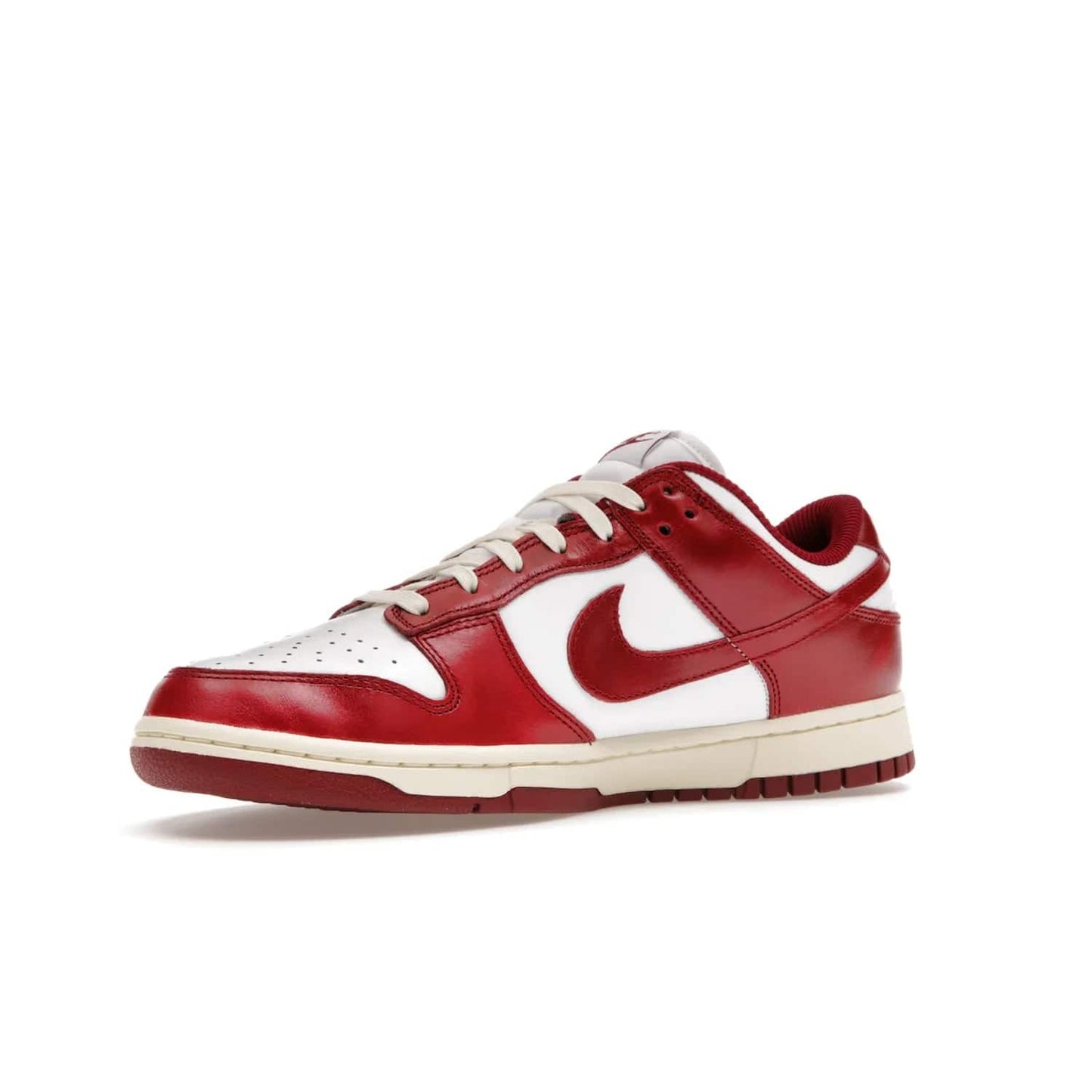 Nike Dunk Low PRM Vintage Team Red (Women's) - Image 16 - Only at www.BallersClubKickz.com - Shop the stylish Nike Dunk Low PRM Vintage Team Red. Signature Red and White leather with Coconut Milk midsoles for an aged finish. 21 April 2023 release.