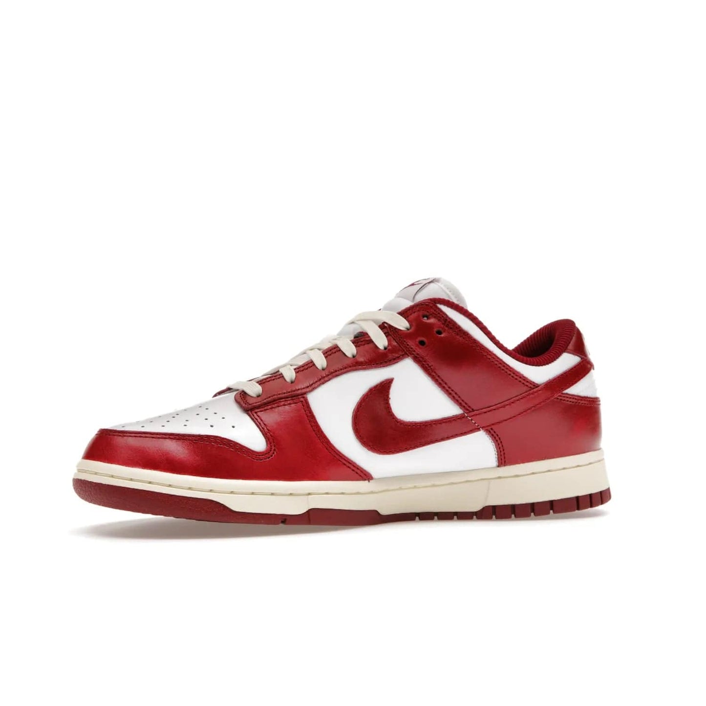 Nike Dunk Low PRM Vintage Team Red (Women's) - Image 17 - Only at www.BallersClubKickz.com - Shop the stylish Nike Dunk Low PRM Vintage Team Red. Signature Red and White leather with Coconut Milk midsoles for an aged finish. 21 April 2023 release.