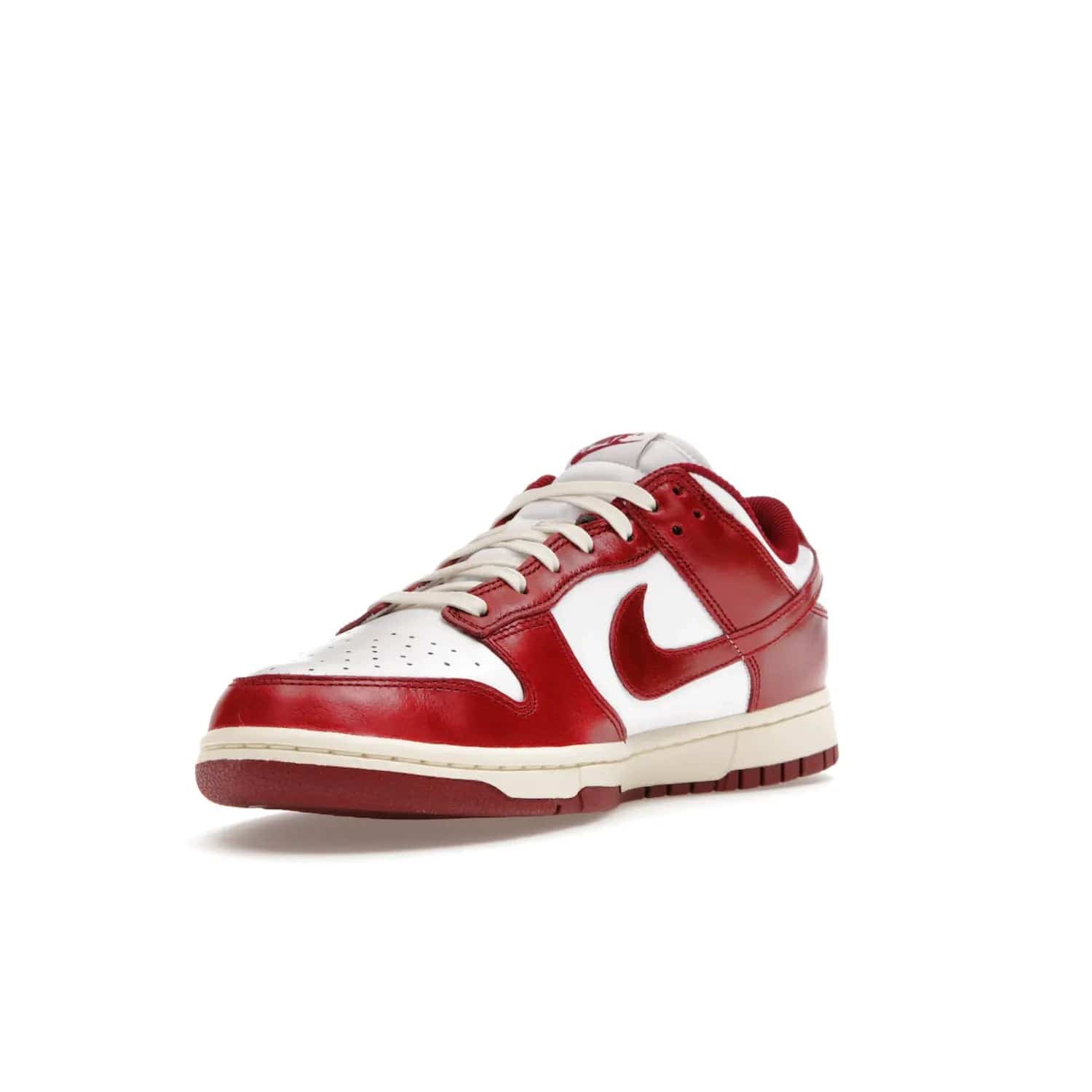 Nike Dunk Low PRM Vintage Team Red (Women's) - Image 14 - Only at www.BallersClubKickz.com - Shop the stylish Nike Dunk Low PRM Vintage Team Red. Signature Red and White leather with Coconut Milk midsoles for an aged finish. 21 April 2023 release.